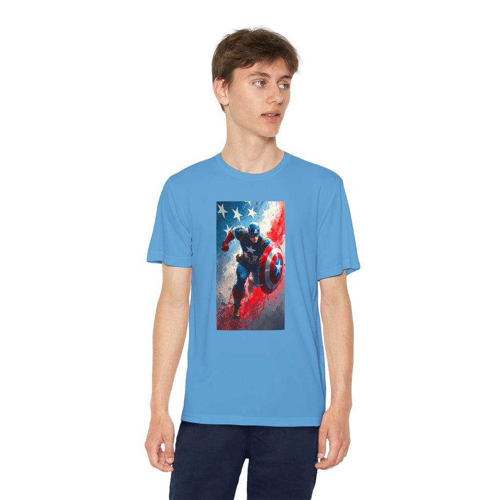 Captain America Superhero Marvel Patriotic, Kids Graphic T-Shirt, Boys Hero Top, Girls Comic Book Clothing, Birthday