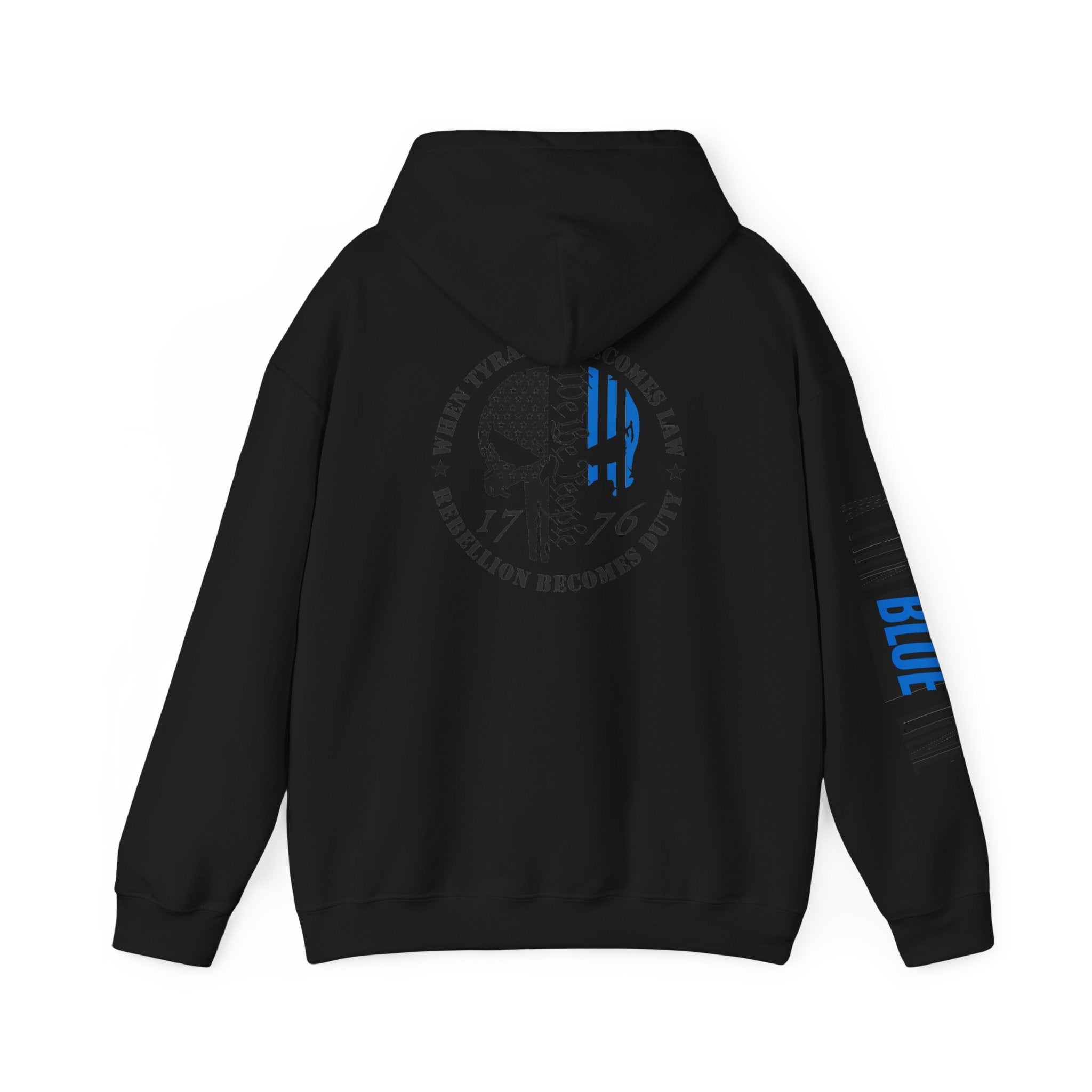 Thin Blue Line Law Enforcement Patriotic Hoodie, Police Support Sweatshirt, Law Enforcement Gift, Patriotic Hooded Pullover, USA Flag