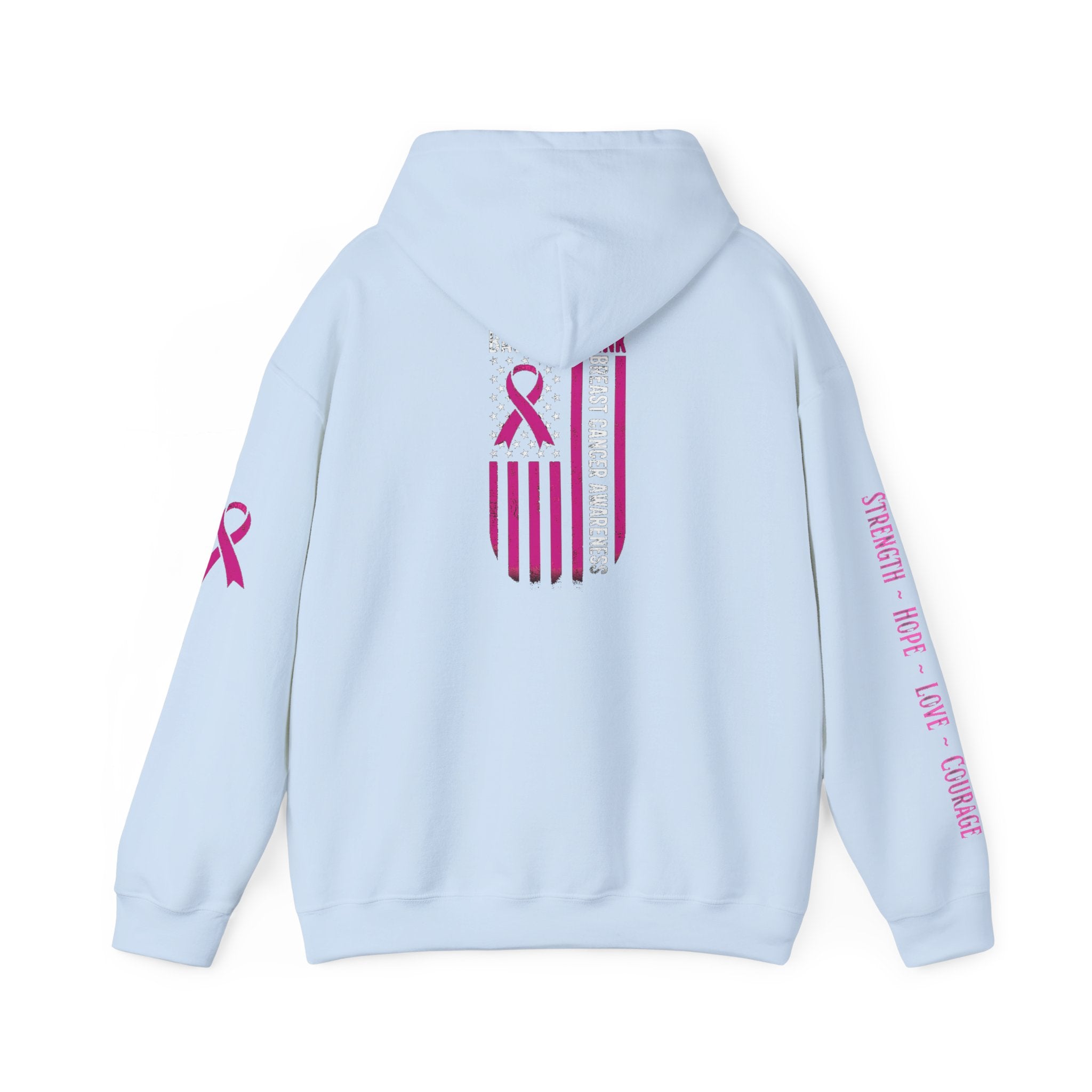 Breast Cancer Awareness Month Patriotic Hoodie ~ Rebel Spirit Unisex Hoodie