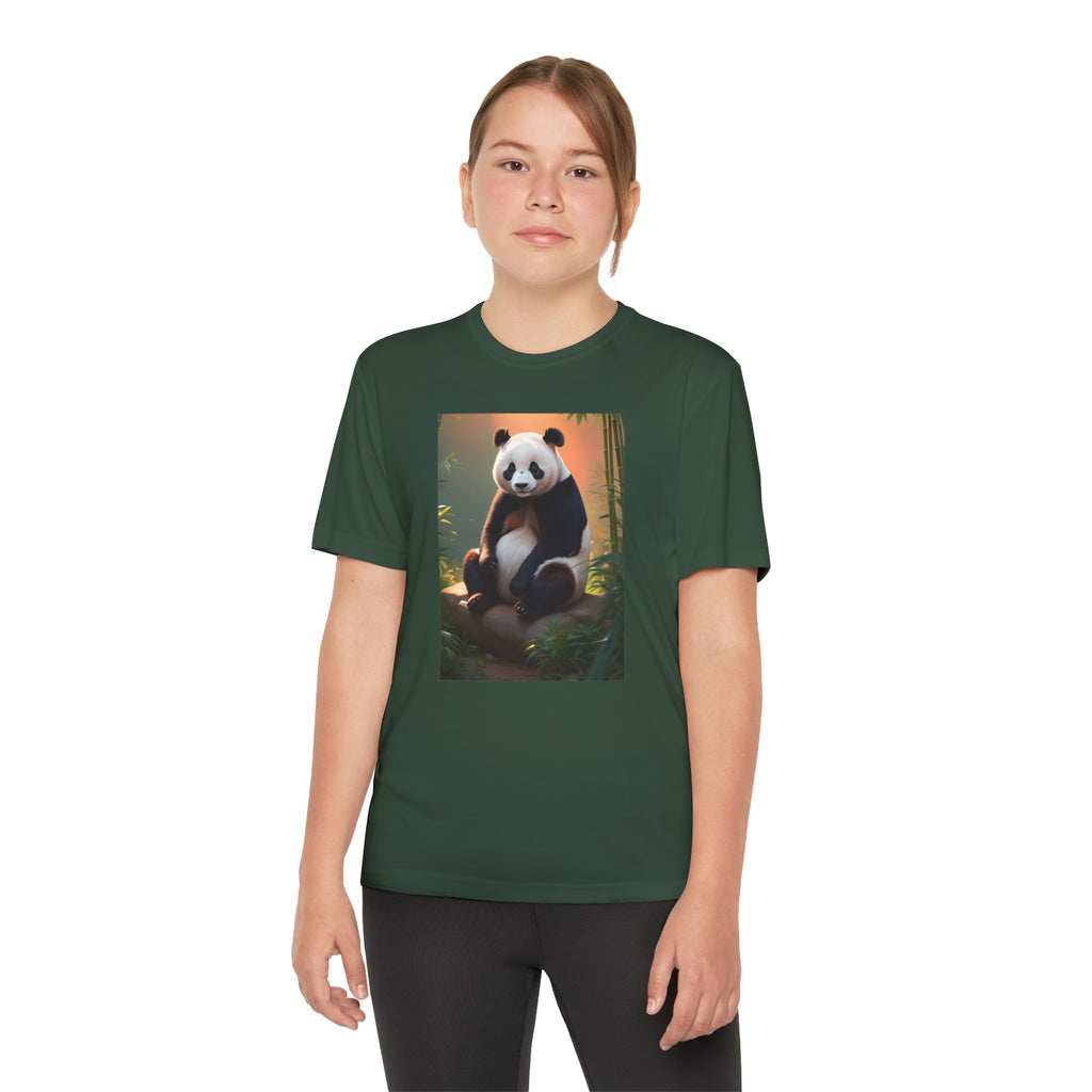 Panda Youth Tee Shirt, Kids Animal Graphic Top, Cute Black and White Tee, Children's Zoo Theme Shirt, Bamboo Bear Shirt, Kid's Nature Gift
