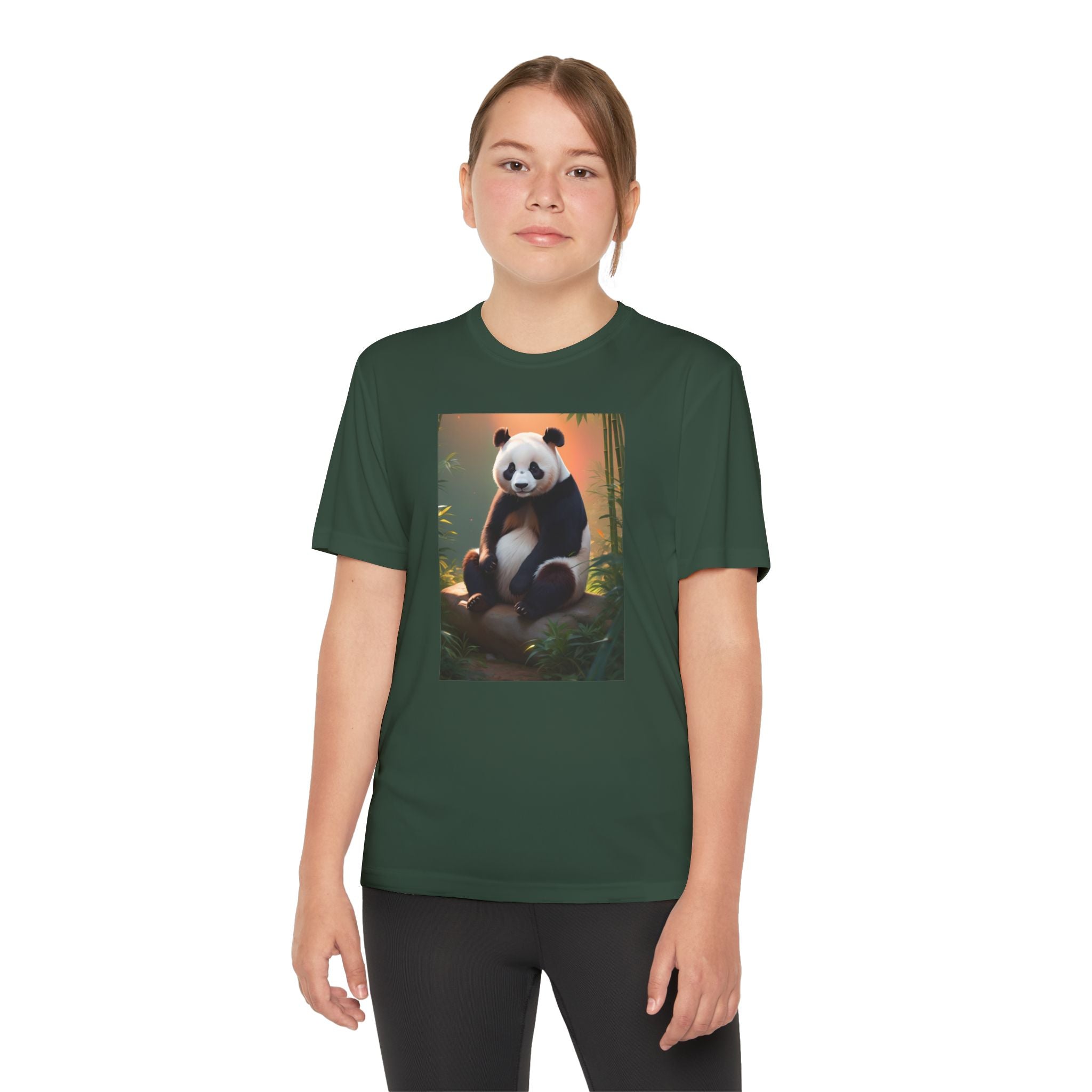 Panda Youth Tee Shirt, Kids Animal Graphic Top, Cute Black and White Tee, Children's Zoo Theme Shirt, Bamboo Bear Shirt, Kid's Nature Gift