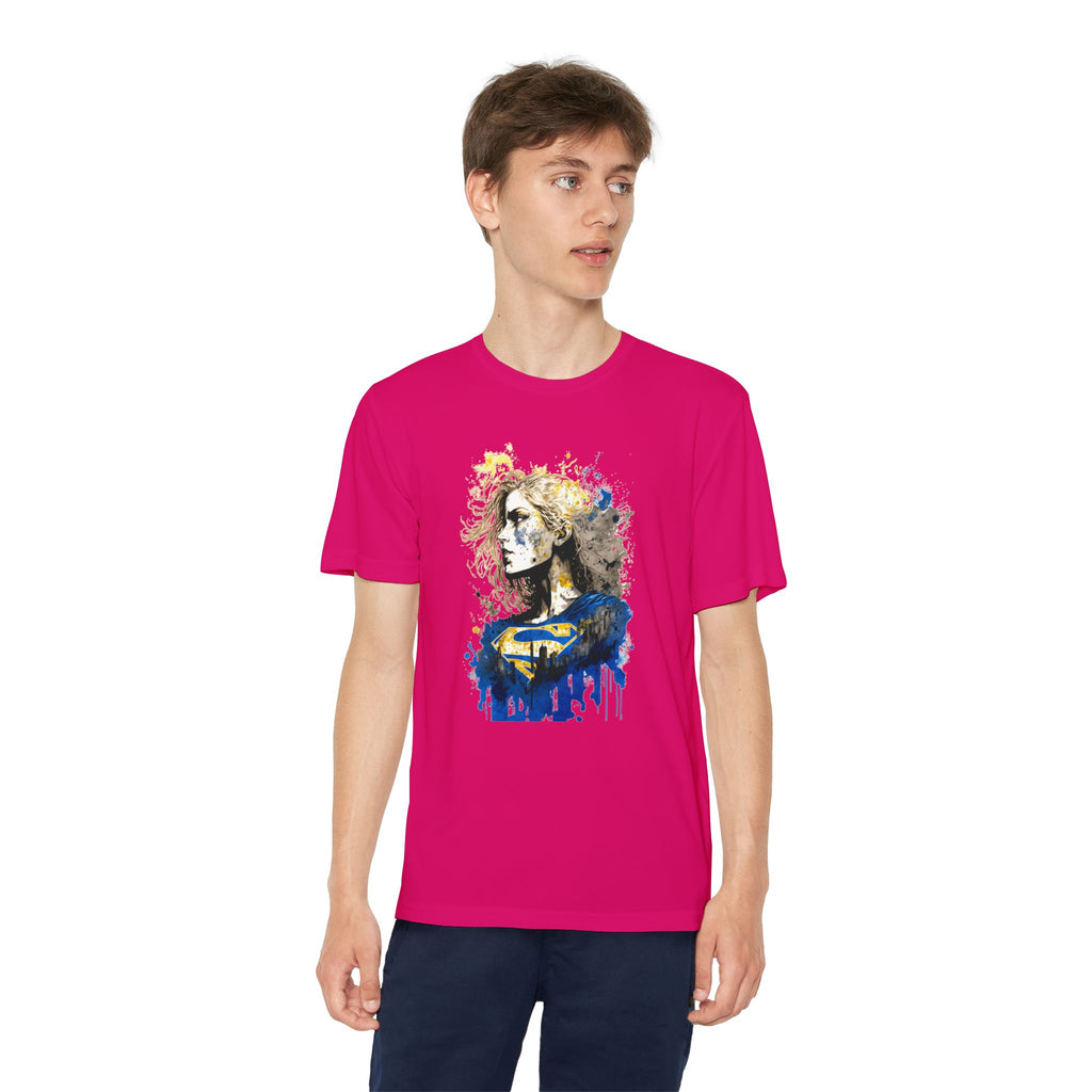 Superhero Youth T-Shirt Sports Graphic Tee, Cool Athletic Shirt for Kids