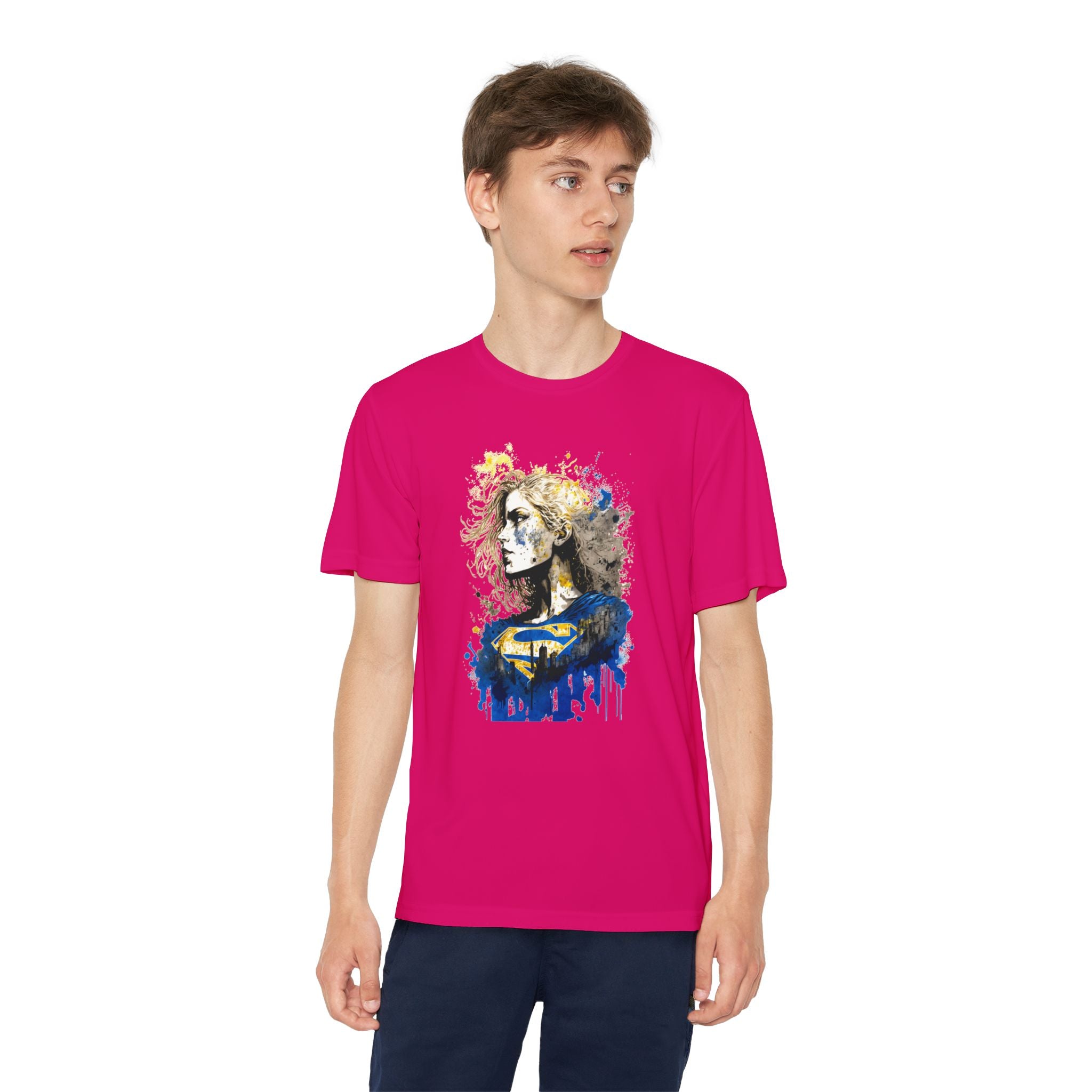 Superhero Youth T-Shirt Sports Graphic Tee, Cool Athletic Shirt for Kids