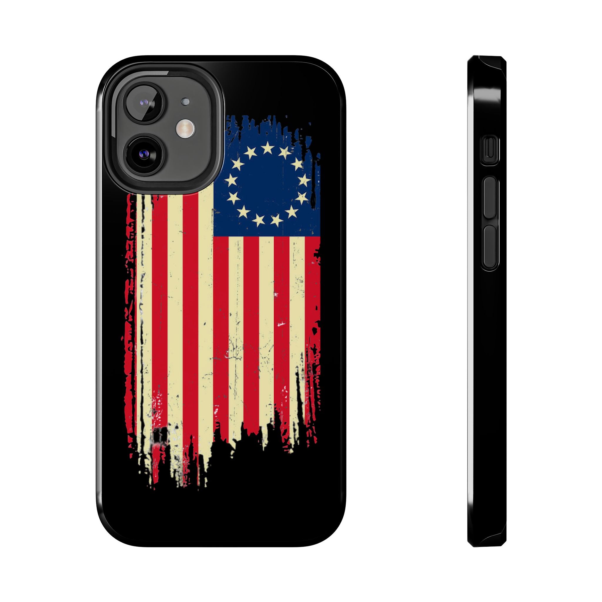 Patriotic Phone Cases with Vintage Flag Design, Tough Case for Independence Day, Memorial Day, 4th of July, Gift for Veterans, USA Pride