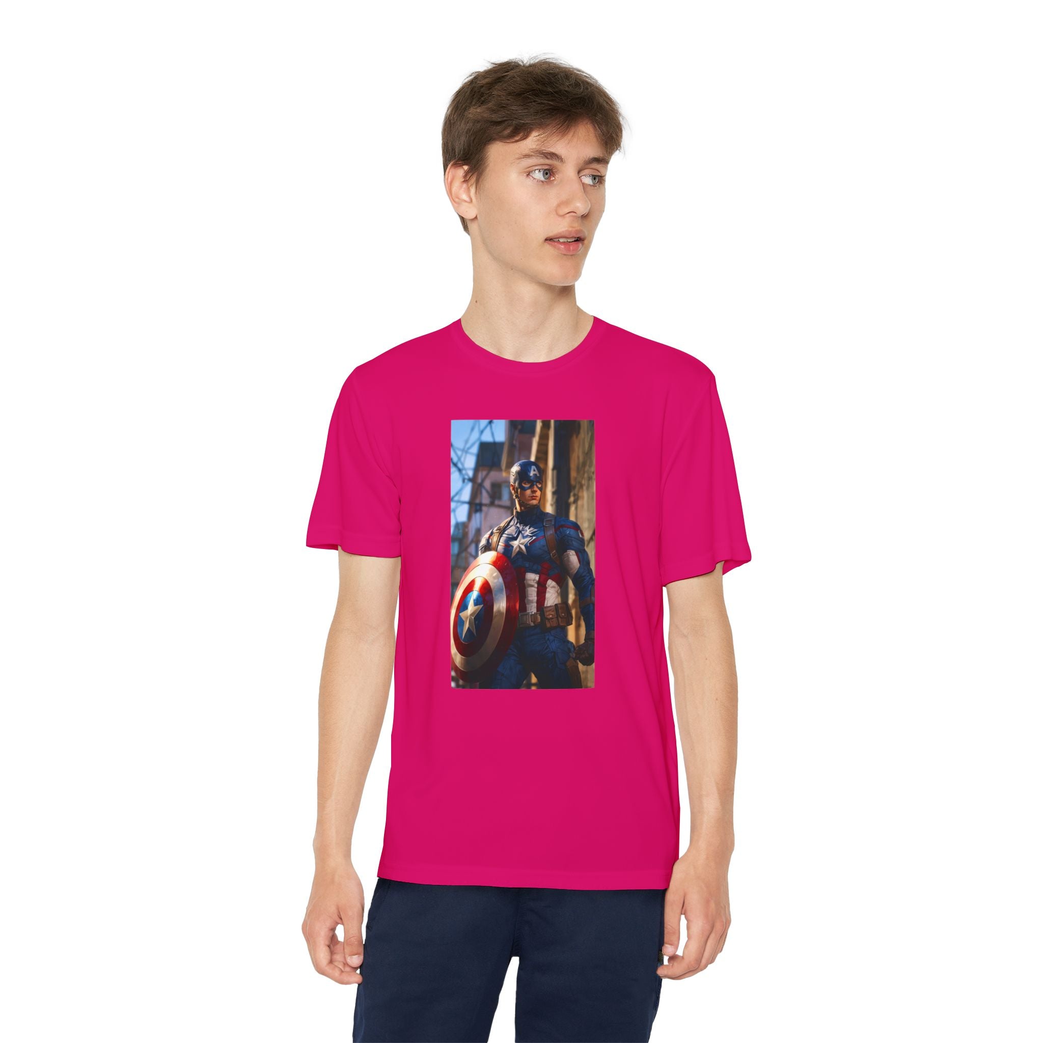 Captain America Superhero Marvel Patriotic, Kids Graphic T-Shirt, Boys Hero Top, Girls Comic Book Clothing, Birthday