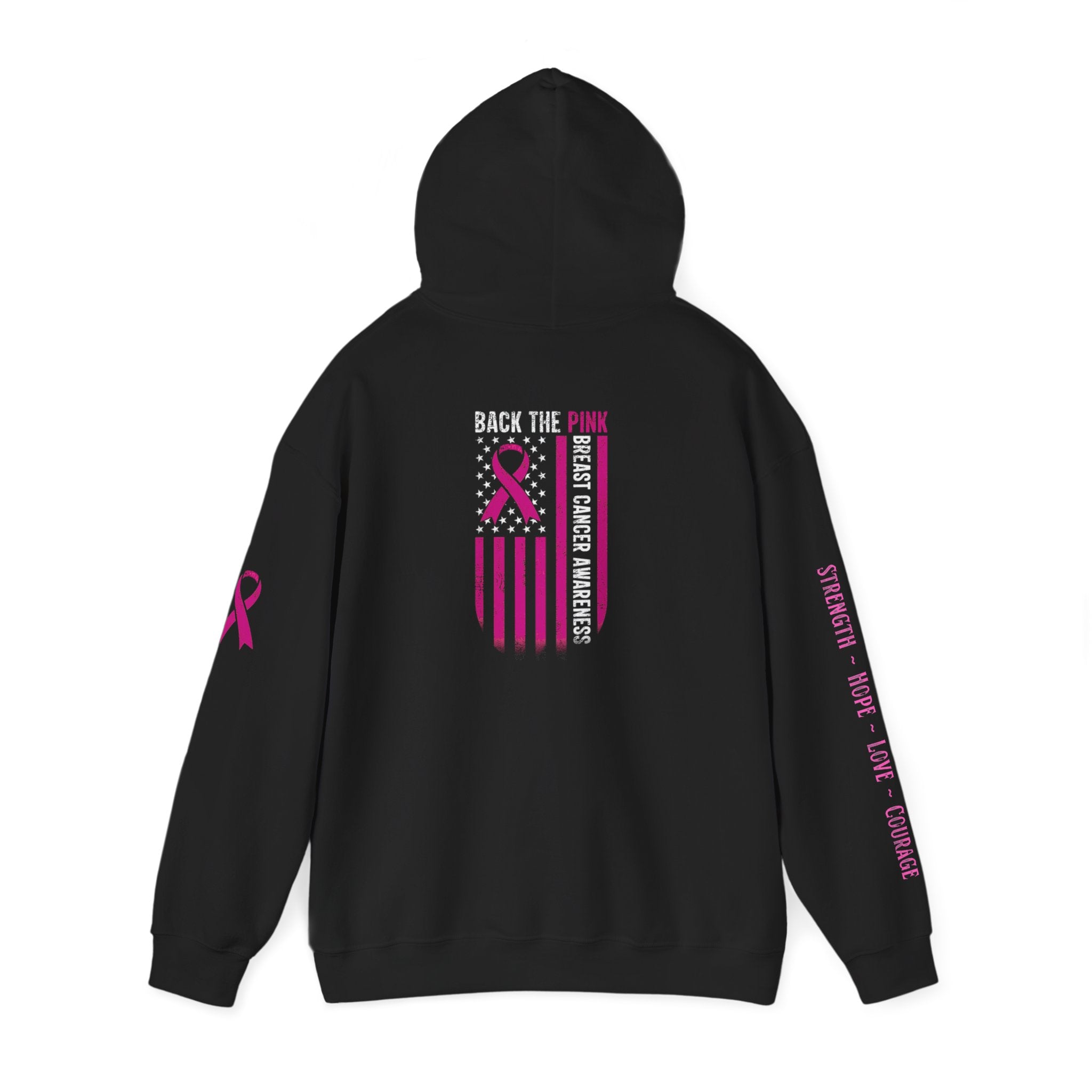 Breast Cancer Awareness Month Patriotic Hoodie ~ Rebel Spirit Unisex Hoodie