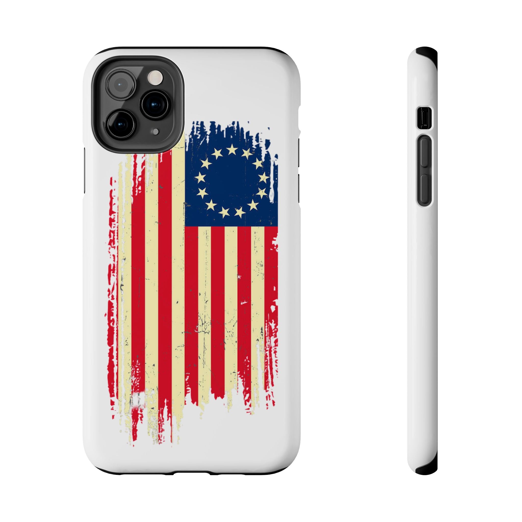Patriotic Phone Cases with Vintage Flag Design, Tough Case for Independence Day, Memorial Day, 4th of July, Gift for Veterans, USA Pride