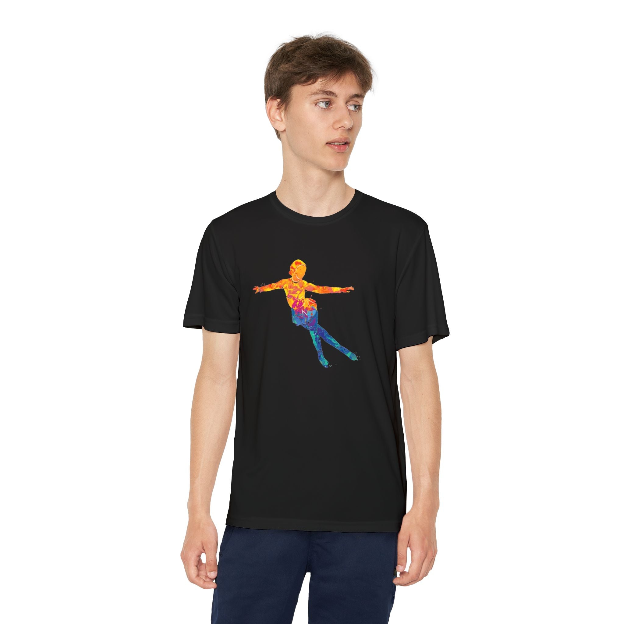 Ice Skating Youth Sports Graphic Tee, Cool Athletic Shirt for Kids, Perfect for Sports Events, Team Spirit, Birthday Gift, Summer Activities