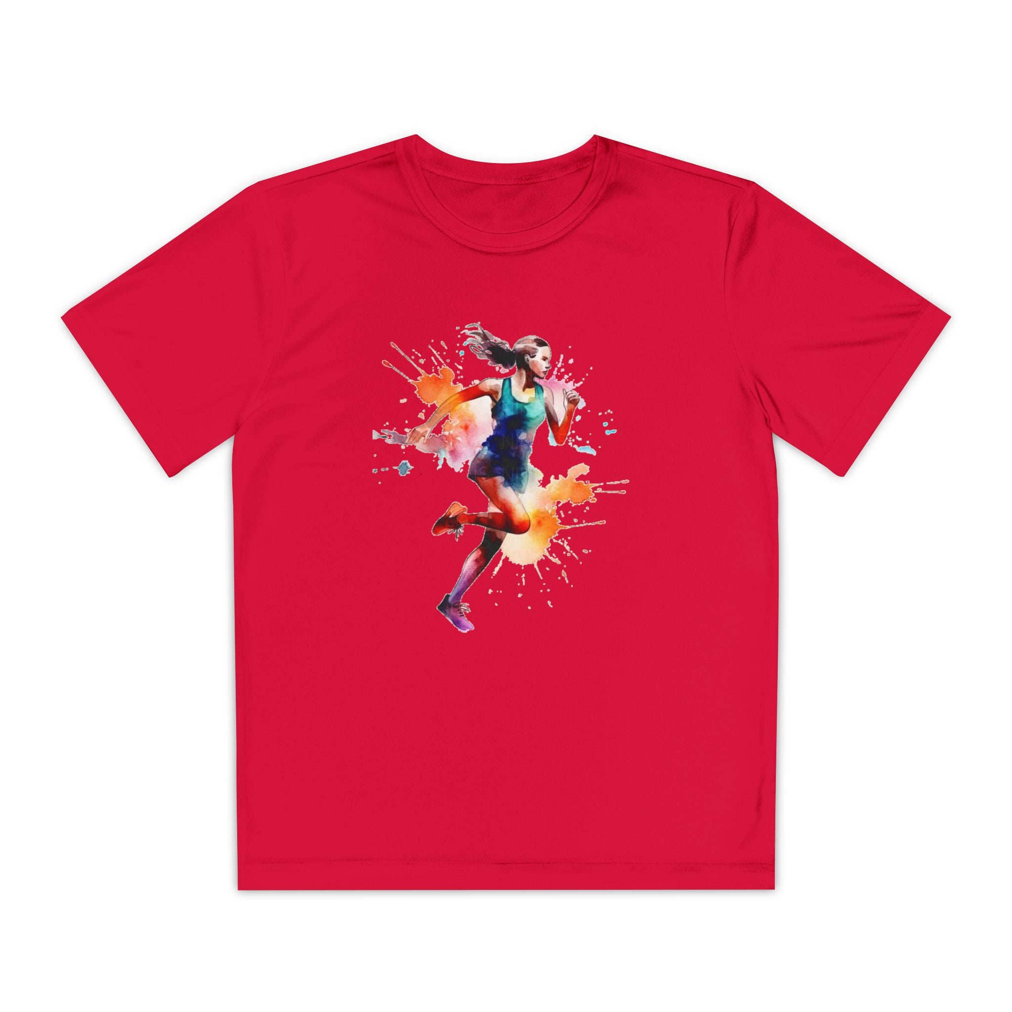Running Youth T-Shirt Sports Graphic Tee, Cool Athletic Shirt for Kids, Perfect for Sports Events, Team Spirit