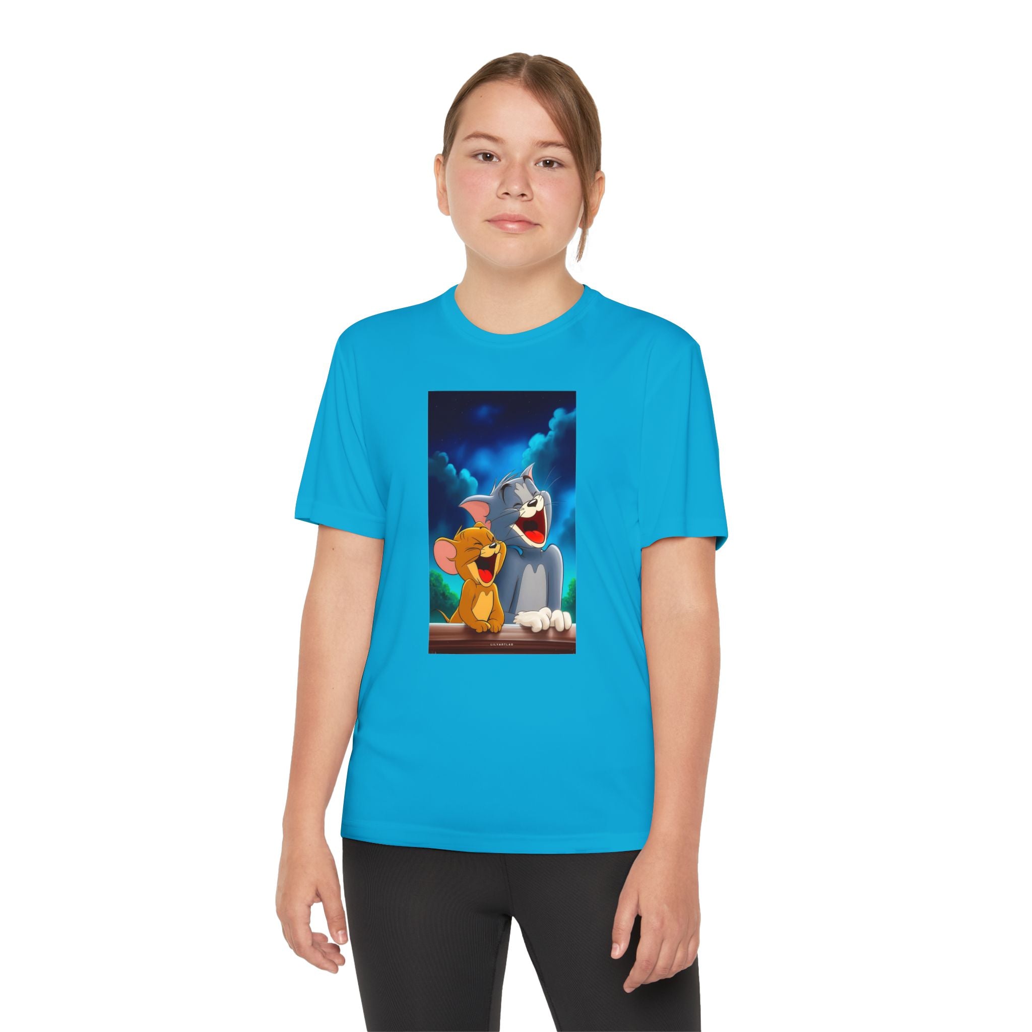 Youth Competitor Tee with Tom And Jerry design, Cartoon Graphic Kid's T-Shirt, Kids Tee, Children's Clothing, Funny Tee for Boys and Girls