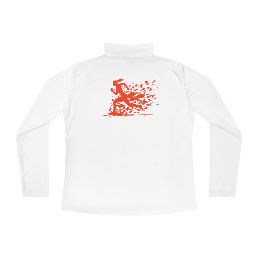 Ladies Quarter-Zip Pullover with Motivational Running Design, Athletic Apparel, Activewear, Sportswear, Fitness Gift, Running Top