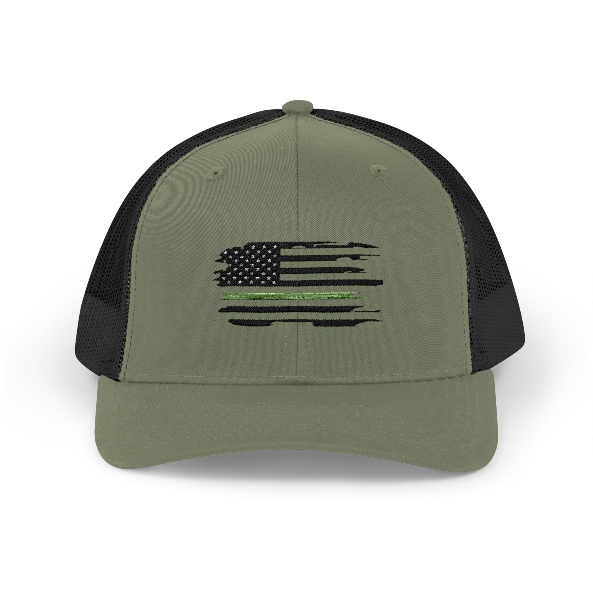 Thin Green Line  Military Patriotic Snapback Trucker Cap Design, Ideal for Military, Everyday Wear