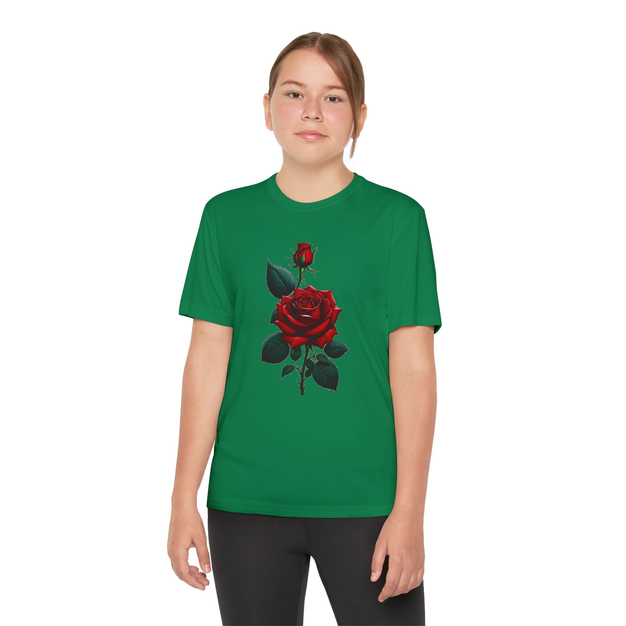 Flower Youth Tshirt, Girls Floral Tee, Kids Spring Shirt, Children's Botanical Top, Teen Blossom T-Shirt