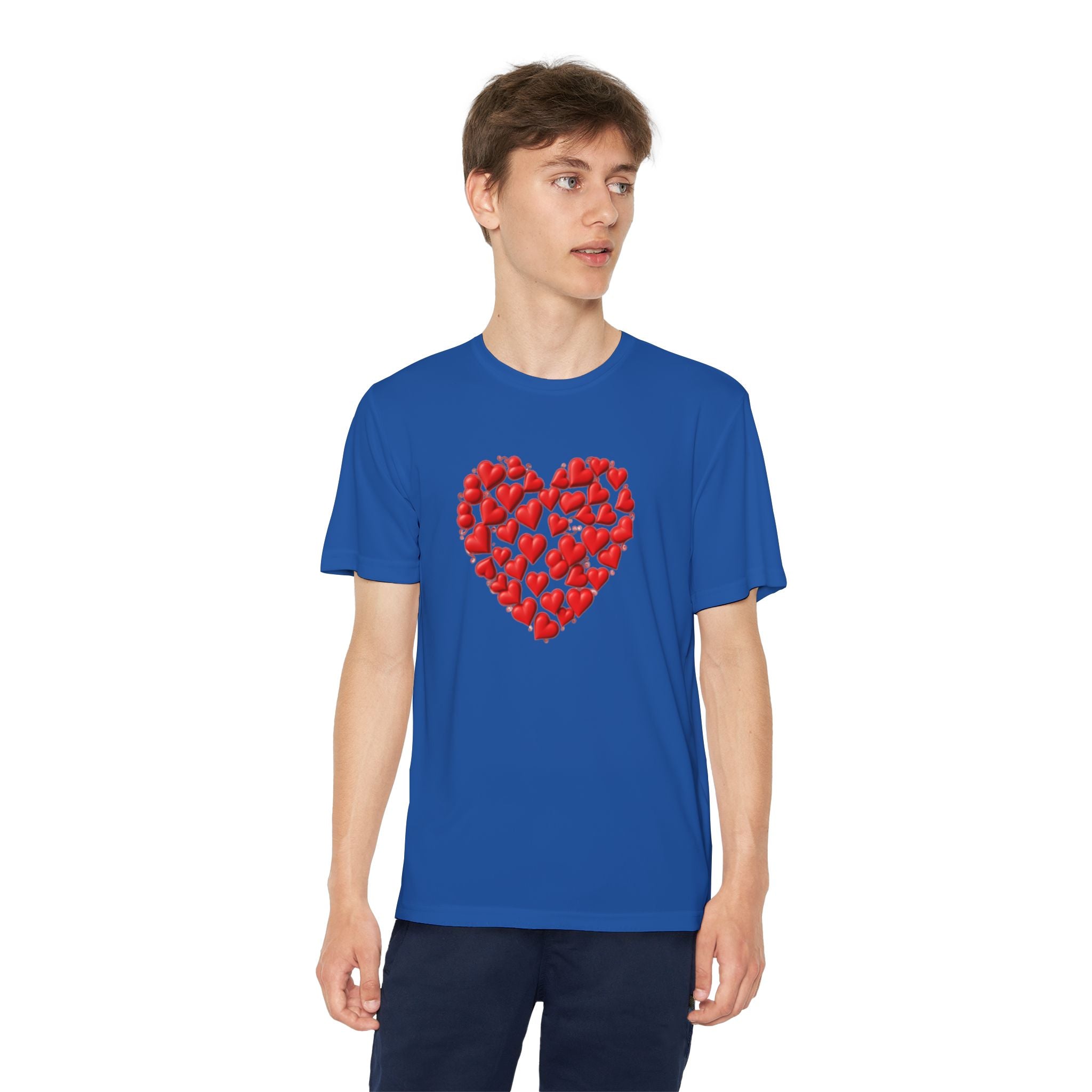 Heart Youth T-Shirt Sports Graphic Tee, Cool Athletic Shirt for Kids, Perfect for Sports Events, Team Spirit