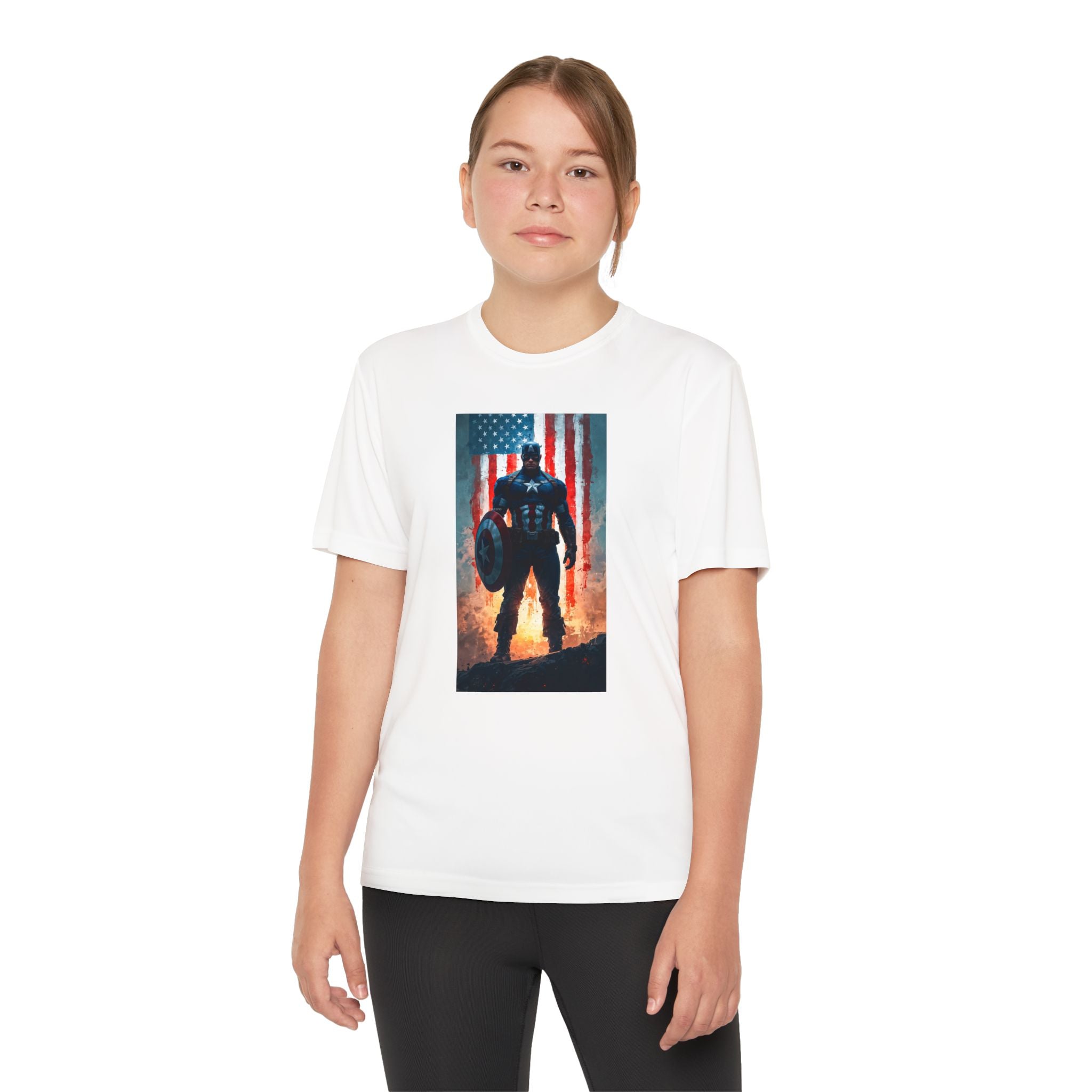 Captain America Superhero Marvel Patriotic, Kids Graphic T-Shirt, Boys Hero Top, Girls Comic Book Clothing, Birthday