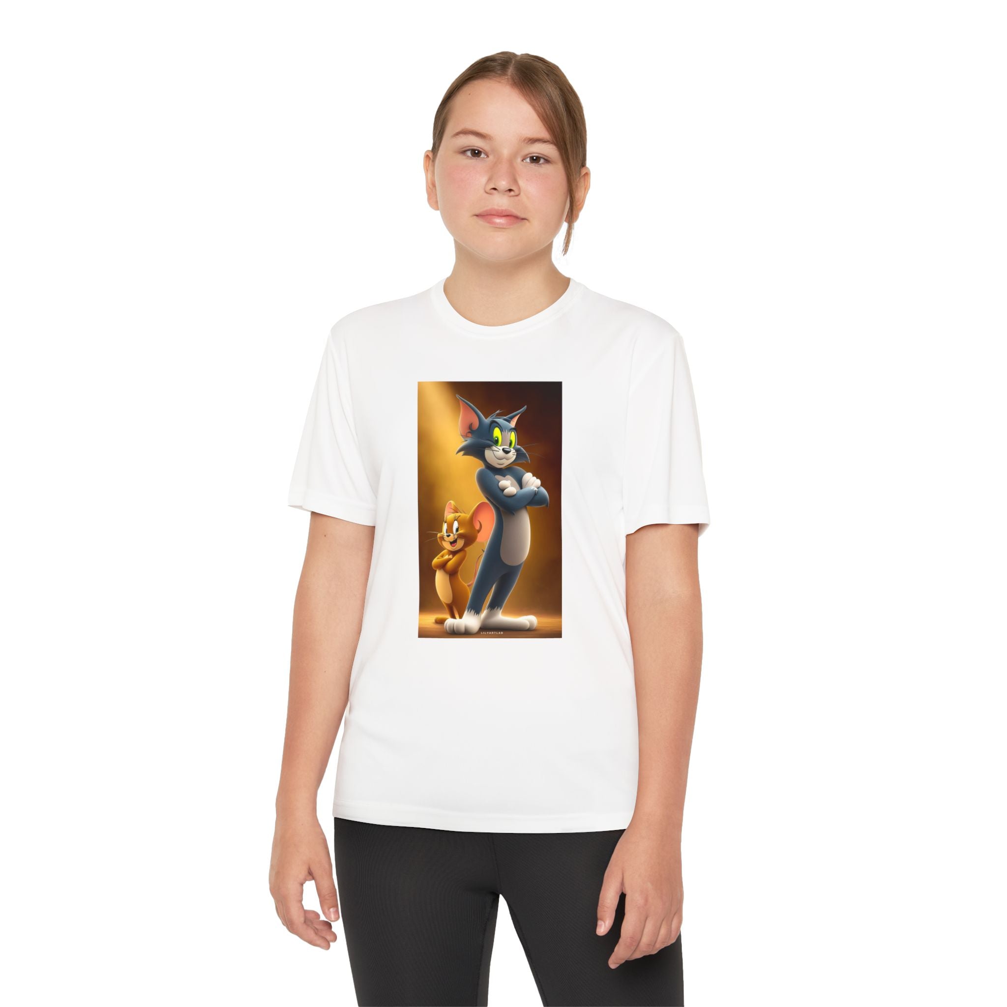 Youth Competitor Tee with Tom And Jerry design, Cartoon Graphic Kid's T-Shirt, Kids Tee, Children's Clothing, Funny Tee for Boys and Girls