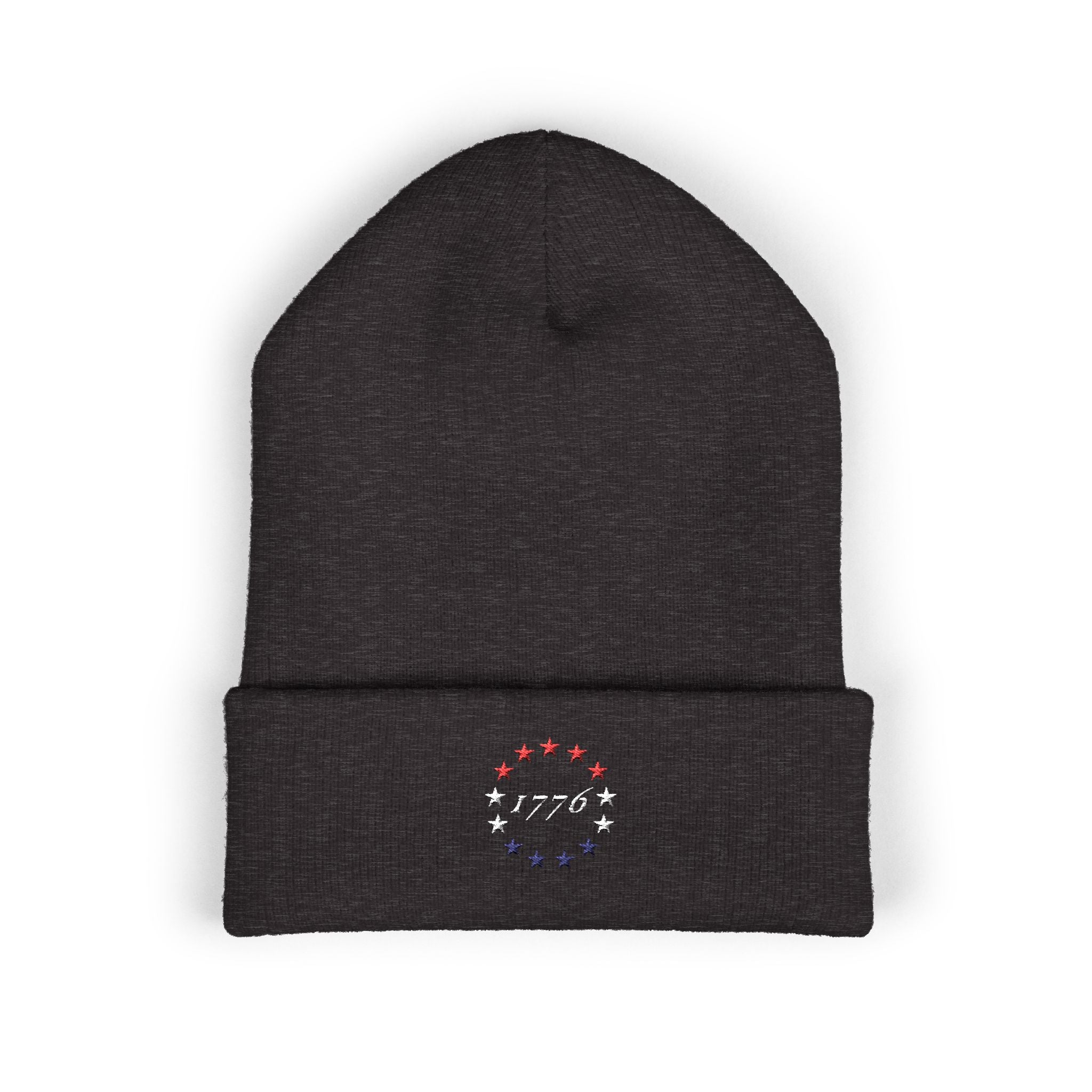 Patriotic Beanie, Independence Day Hat, American Flag Cap, Red White Blue Knit Hat, Embroidered Winter Beanie