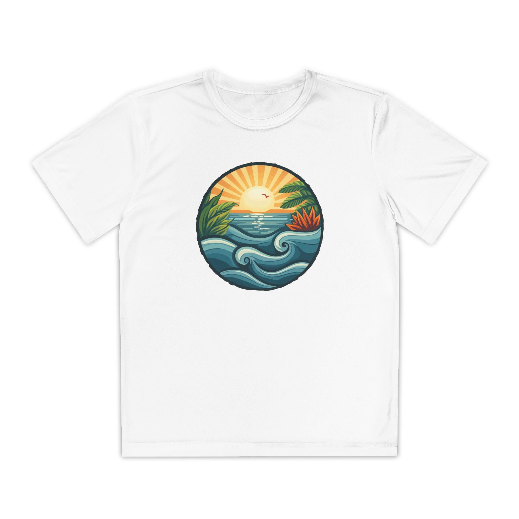 Beach Shirt Youth Competitor Tee, Kids Surf Tee, Summer Vacation Top, Ocean Lover T-Shirt, Coastal Clothing