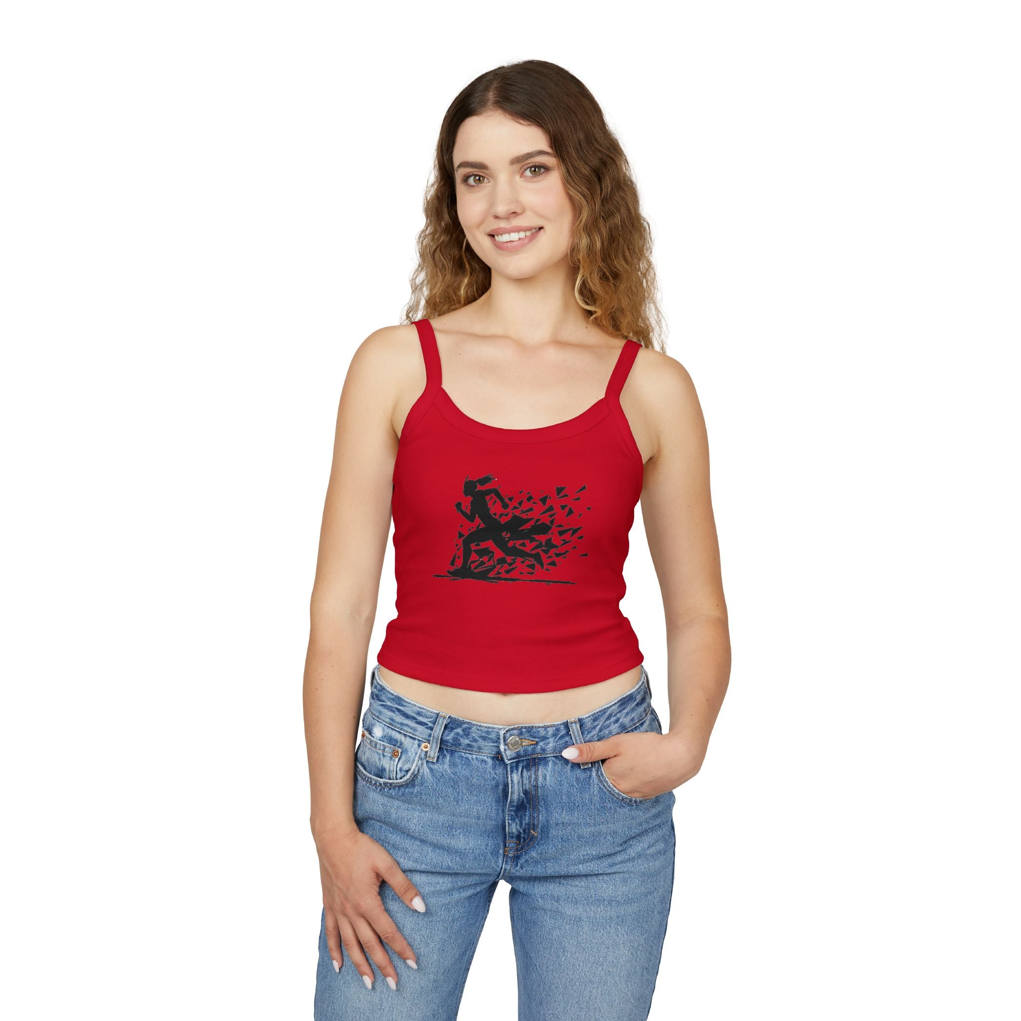 Running Woman Tank Top, Athletic Workout Top, Fitness Sleeveless Shirt, Jogging Muscle Tee, Exercise Gym Cami