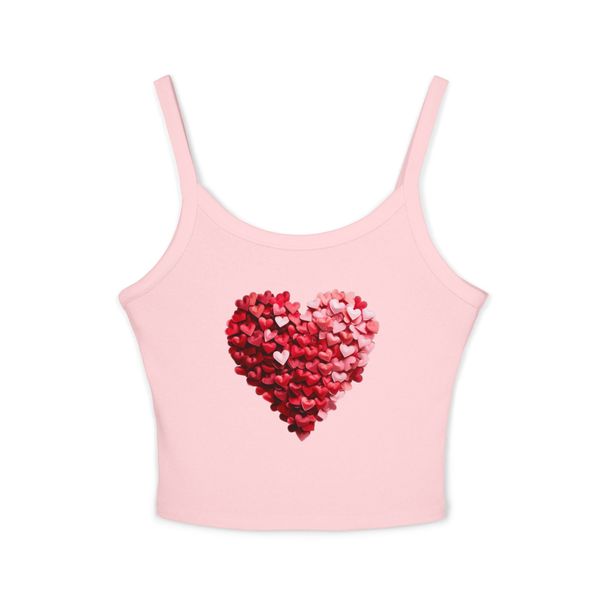 Heart Tank Top, Love Cami, Valentine's Day Shirt, Romantic Sleeveless Tee, Women's Summer Blouse, Cute Spaghetti Strap Tank
