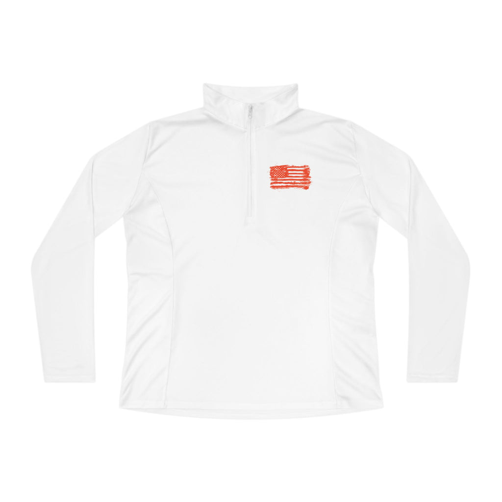 Ladies Quarter-Zip Pullover with Motivational Running Design, Athletic Apparel, Activewear, Sportswear, Fitness Gift, Running Top