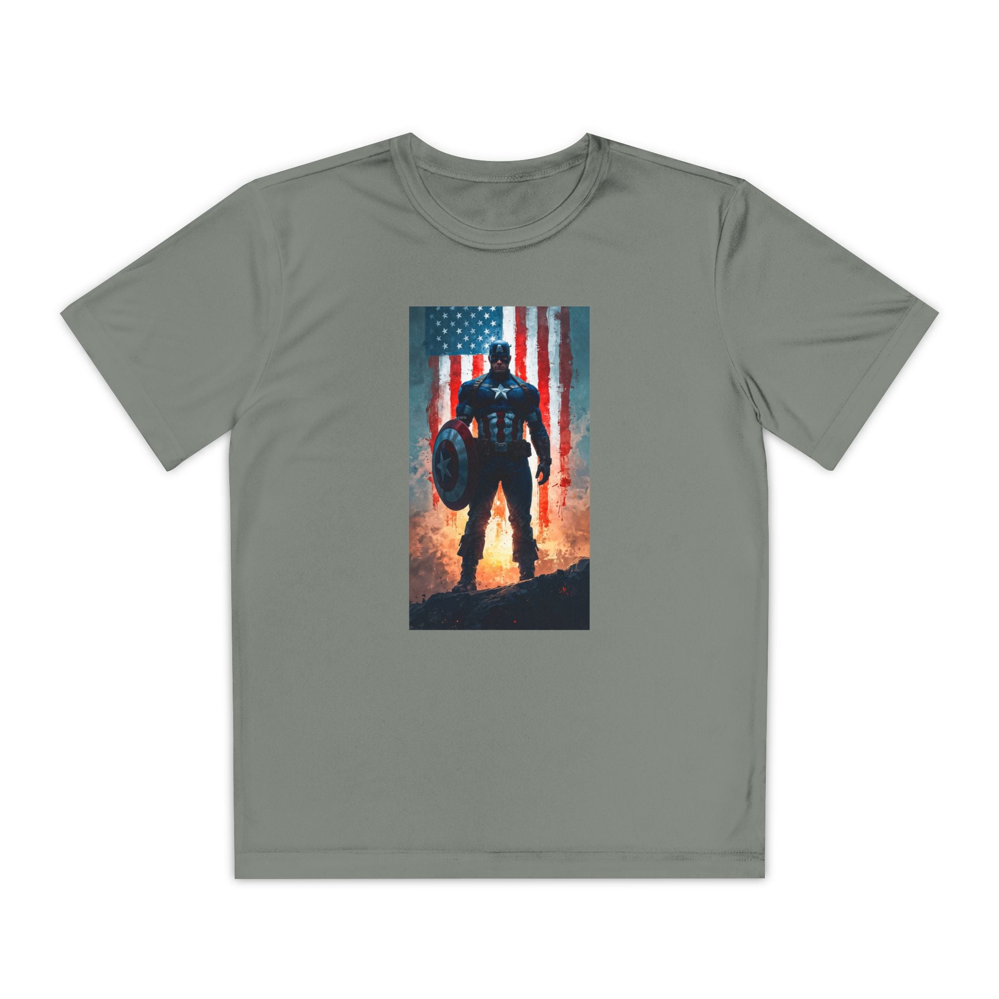 Captain America Superhero Marvel Patriotic, Kids Graphic T-Shirt, Boys Hero Top, Girls Comic Book Clothing, Birthday