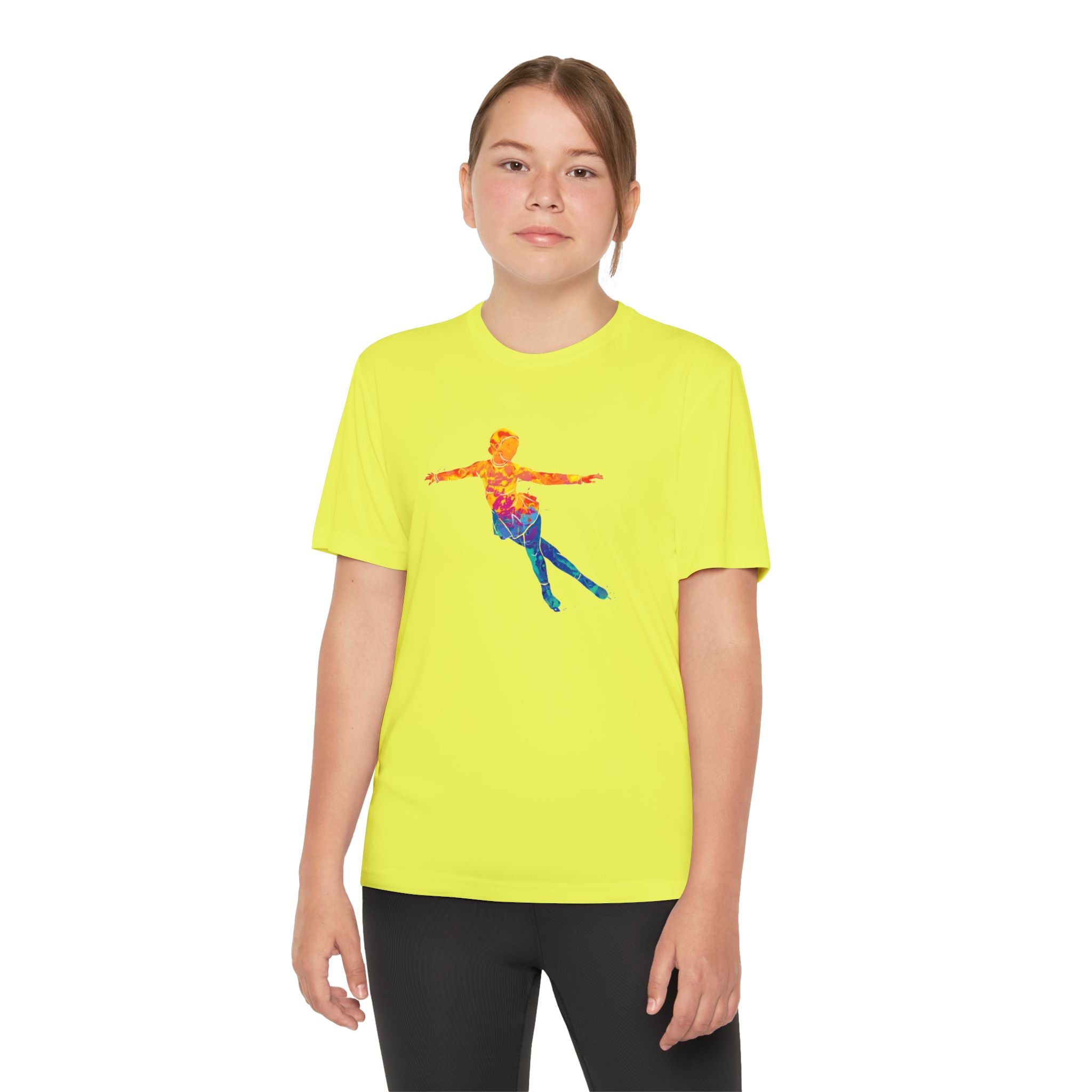 Ice Skating Youth Sports Graphic Tee, Cool Athletic Shirt for Kids, Perfect for Sports Events, Team Spirit, Birthday Gift, Summer Activities