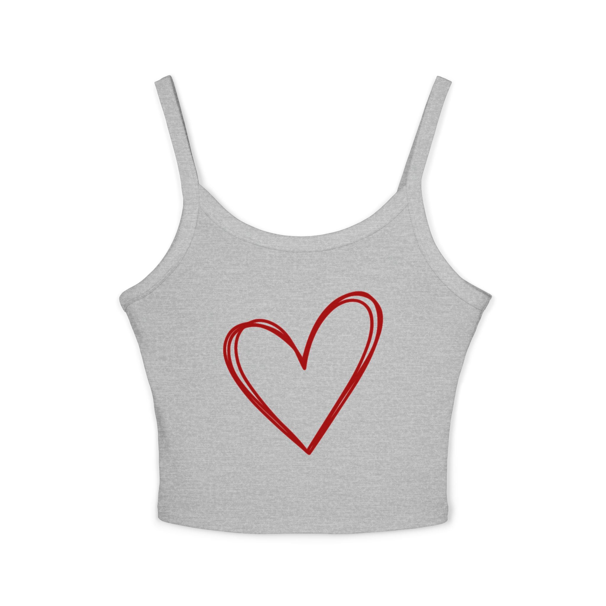 Heart Tank Top, Love Cami, Valentine's Day Shirt, Romantic Sleeveless Tee, Women's Summer Blouse, Cute Spaghetti Strap Tank