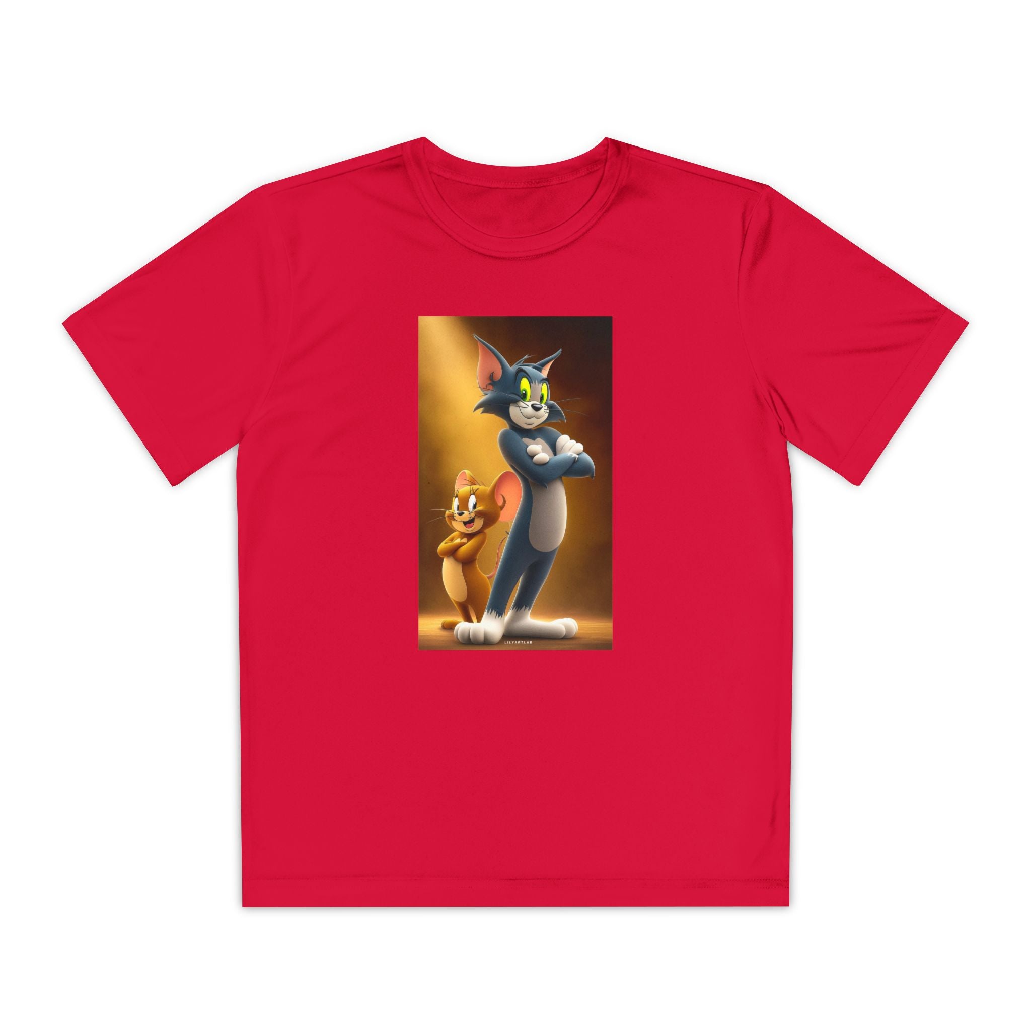 Youth Competitor Tee with Tom And Jerry design, Cartoon Graphic Kid's T-Shirt, Kids Tee, Children's Clothing, Funny Tee for Boys and Girls