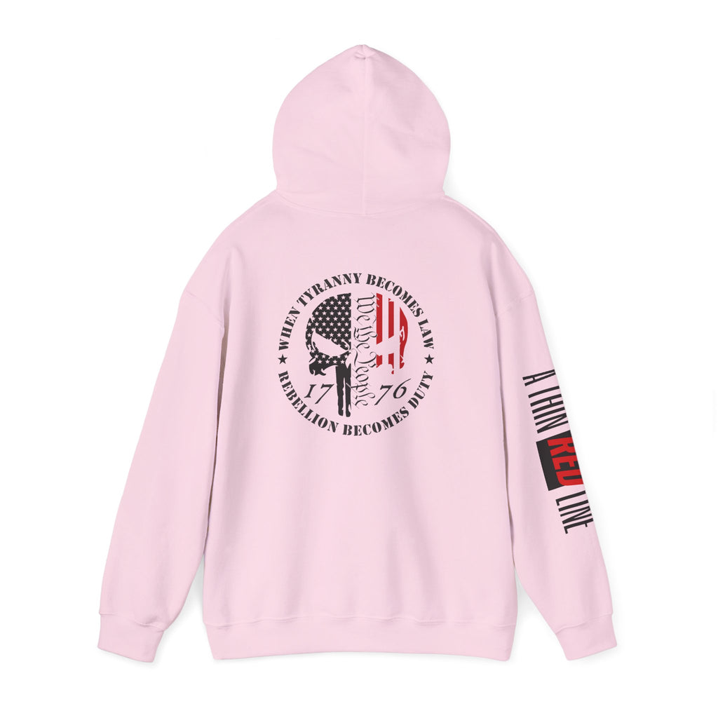 Thin Red Line Firefighter Patriotic Hoodie, Fireman Sweatshirt, First Responder Hoodie, Patriotic Firefighter Pullover, Firefighter Gift,