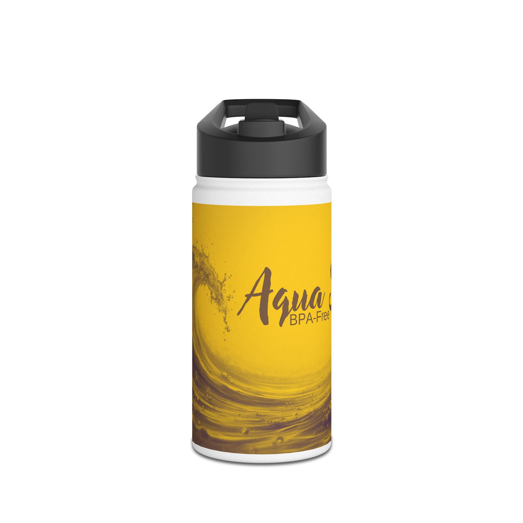 Aqua Wave Stainless Steel Water Bottle, Hydration Gift, Outdoor Adventure, Beach Vibes, Eco-Friendly, Travel Companion