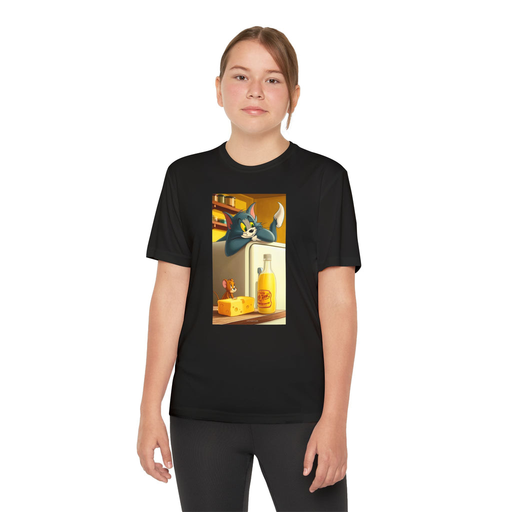 Youth Competitor Tee with Tom And Jerry design, Cartoon Graphic Kid's T-Shirt, Kids Tee, Children's Clothing, Funny Tee for Boys and Girls