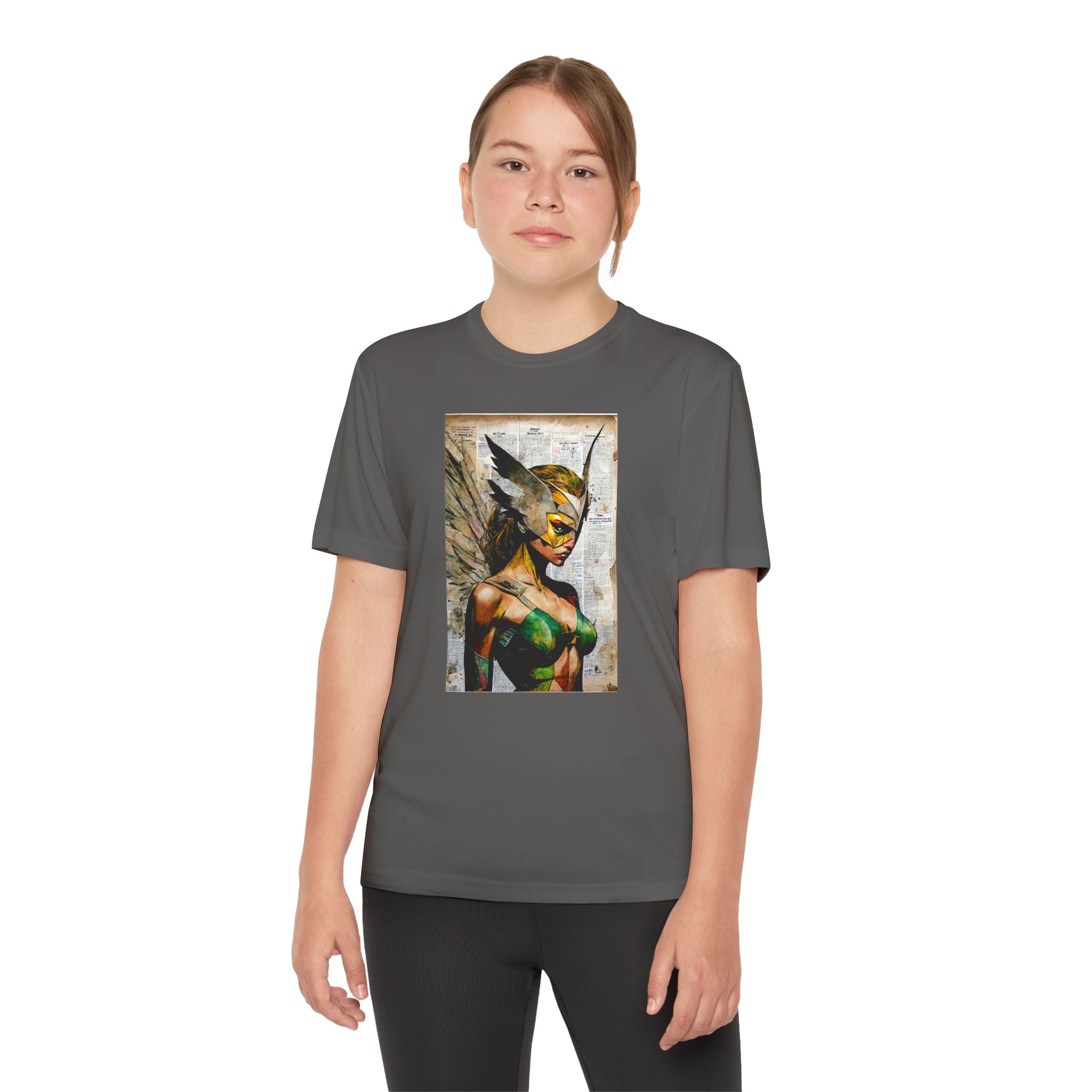 Superhero Youth T-Shirt Sports Graphic Tee, Cool Athletic Shirt for Kids