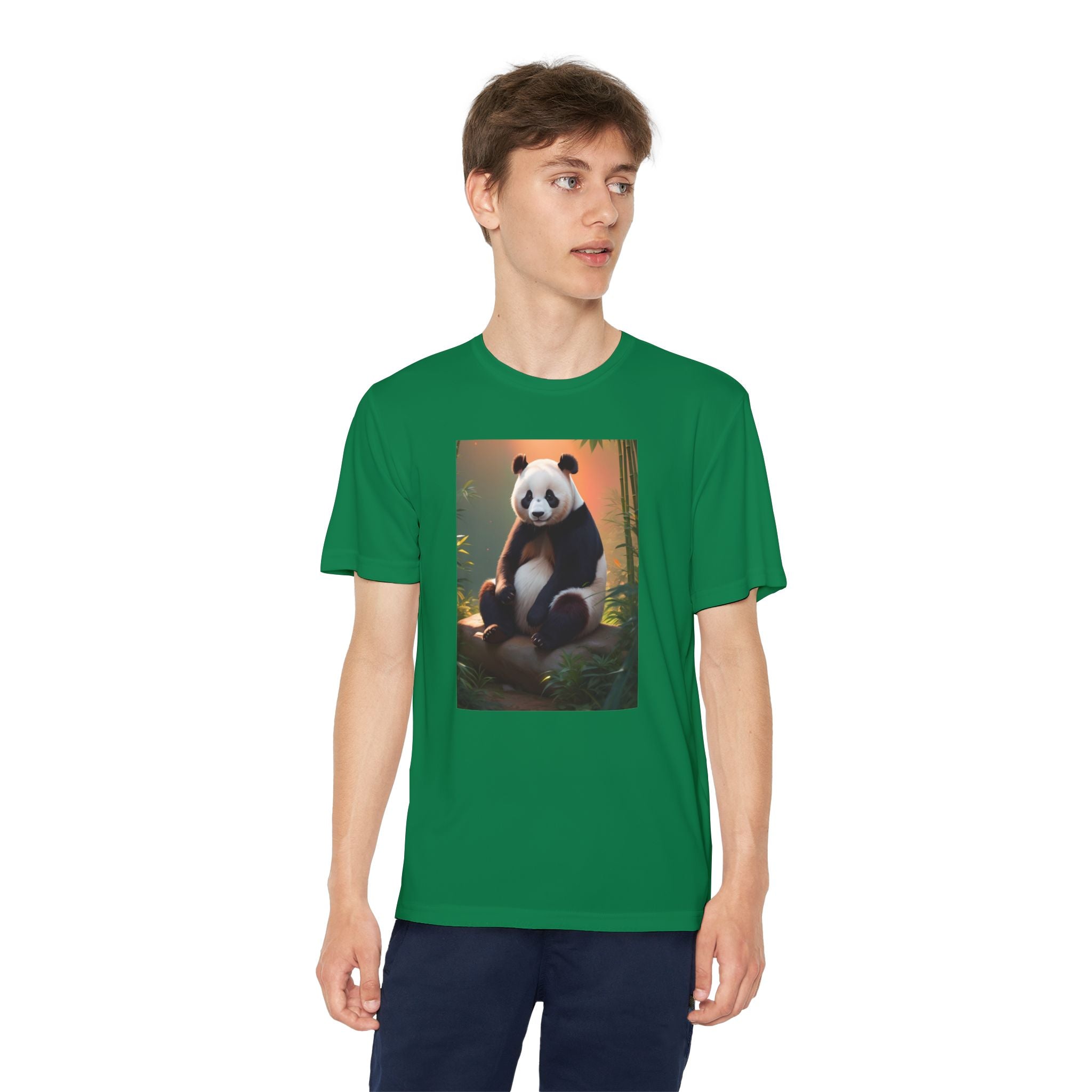 Panda Youth Tee Shirt, Kids Animal Graphic Top, Cute Black and White Tee, Children's Zoo Theme Shirt, Bamboo Bear Shirt, Kid's Nature Gift