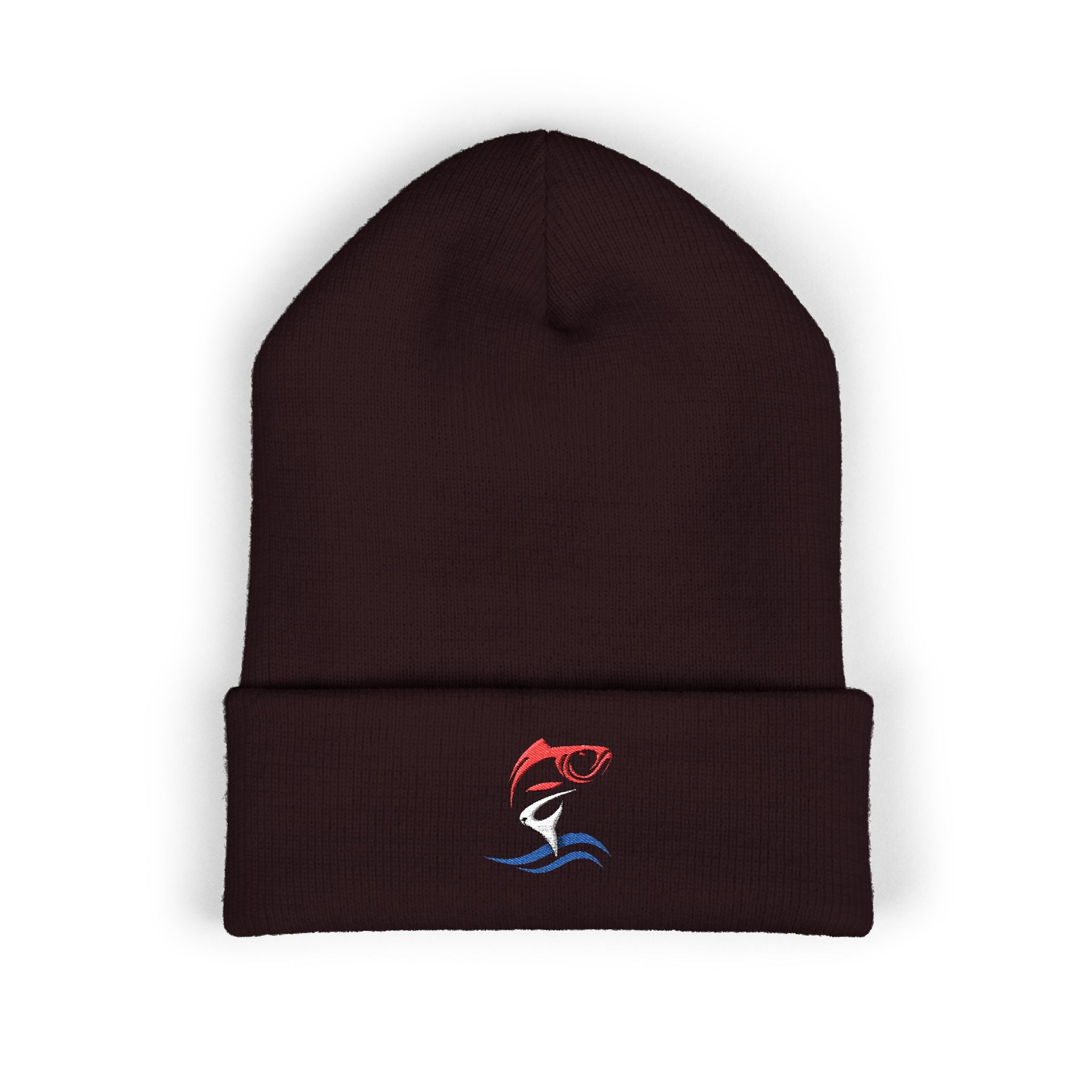 Embroidered Patriotic Fishing Beanie, Fisherman Gift, Outdoor Apparel, Fishing Gear, Angler Hat, Fishing Lure Beanie