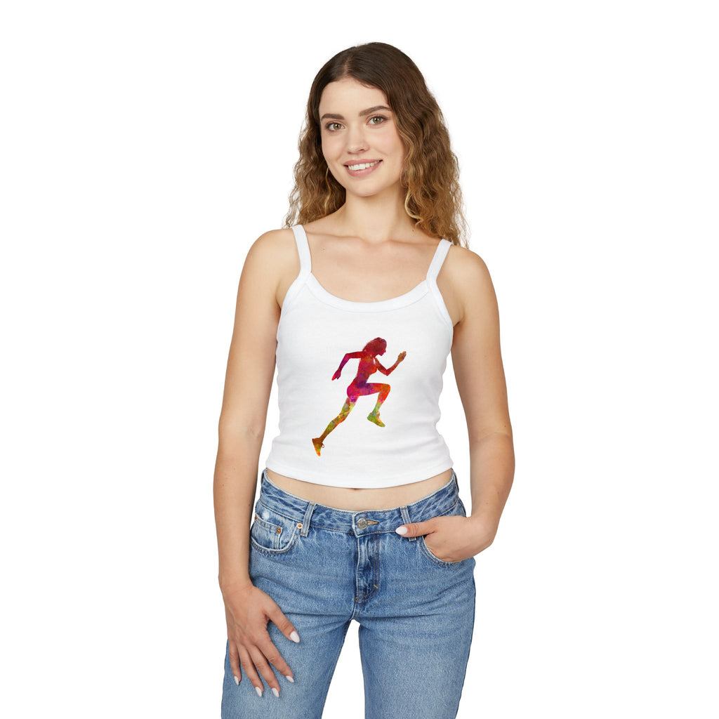 Running Woman Tank Top, Athletic Workout Top, Fitness Sleeveless Shirt, Jogging Muscle Tee, Exercise Gym Cami