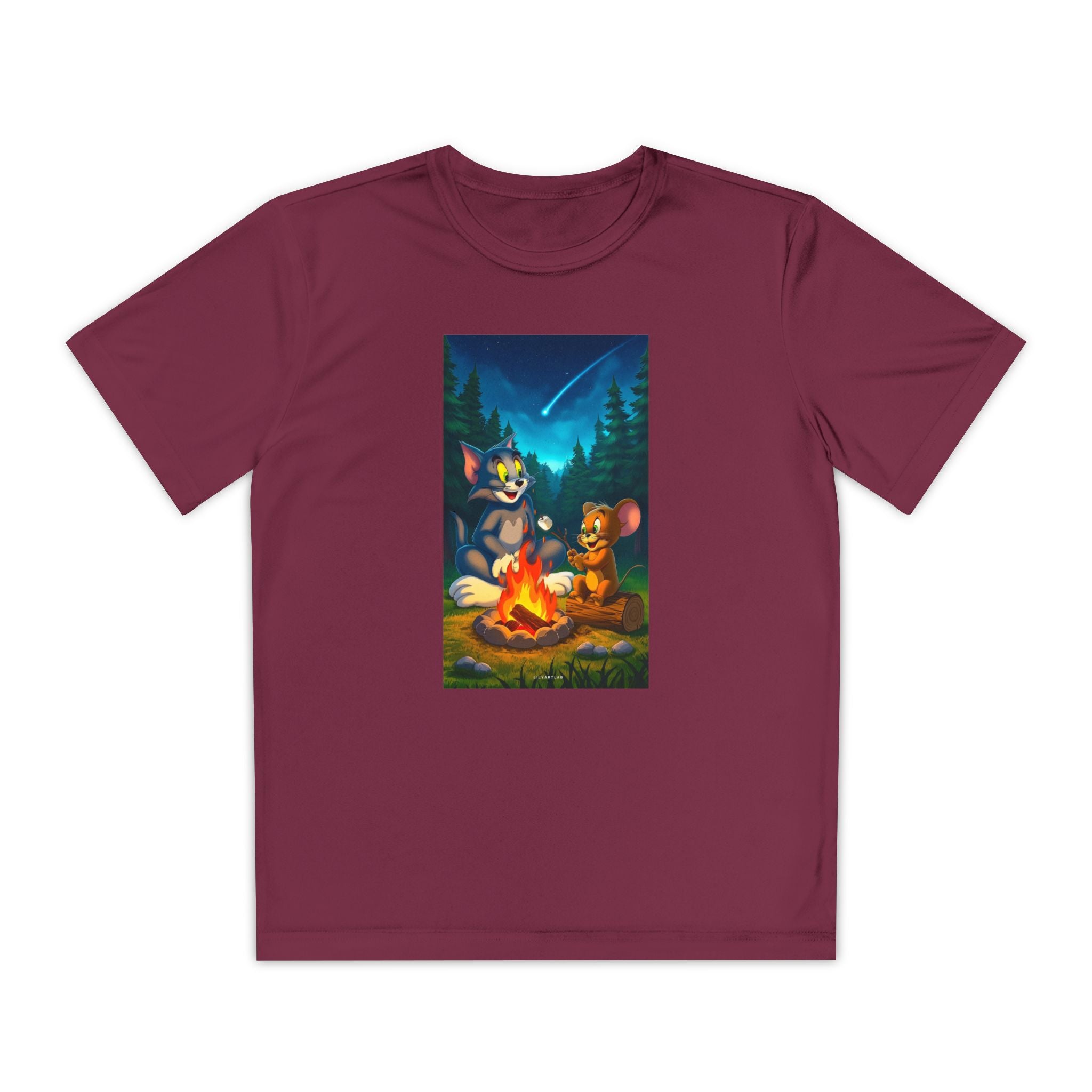 Youth Competitor Tee with Tom And Jerry design, Cartoon Graphic Kid's T-Shirt, Kids Tee, Children's Clothing, Funny Tee for Boys and Girls