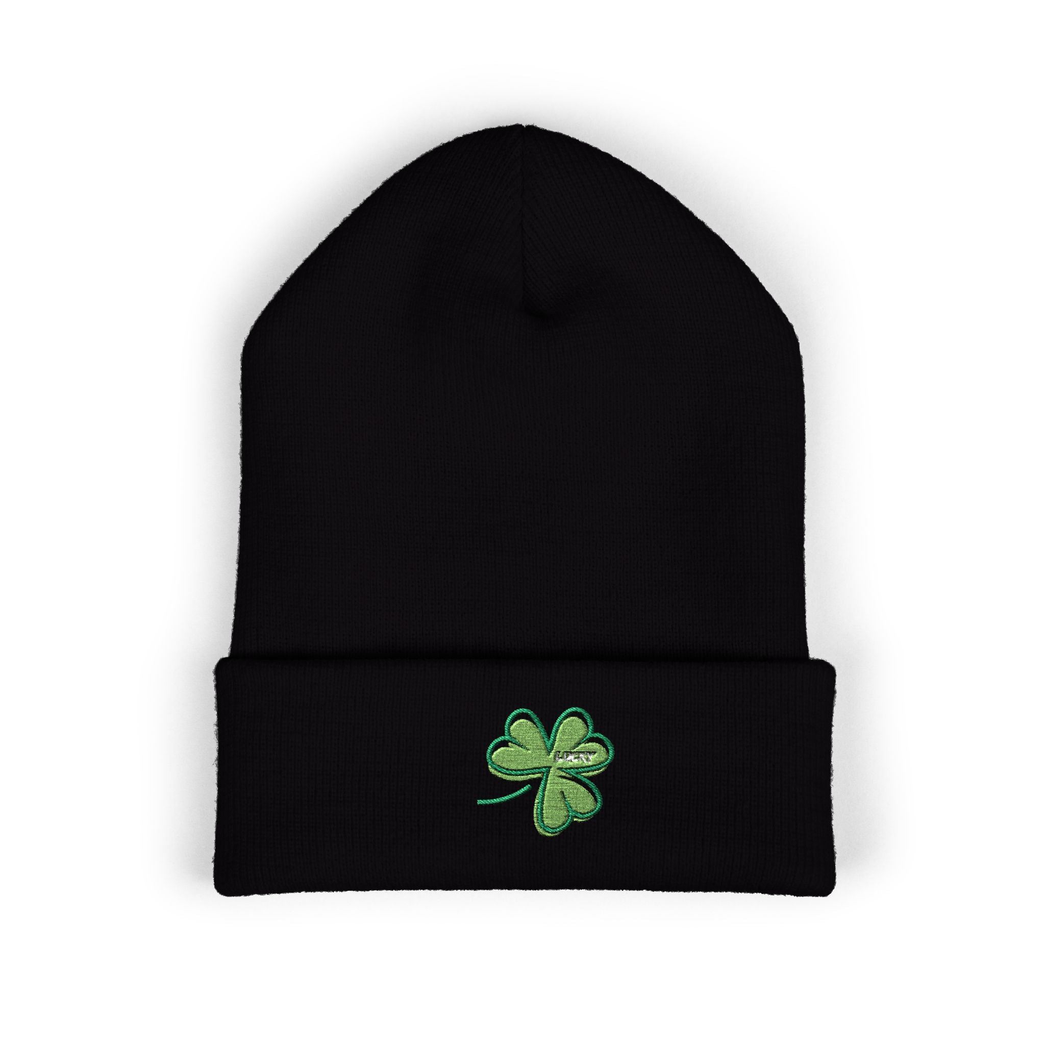 St. Patrick's Day 4-Leaf Clover Embroidered Beanie
