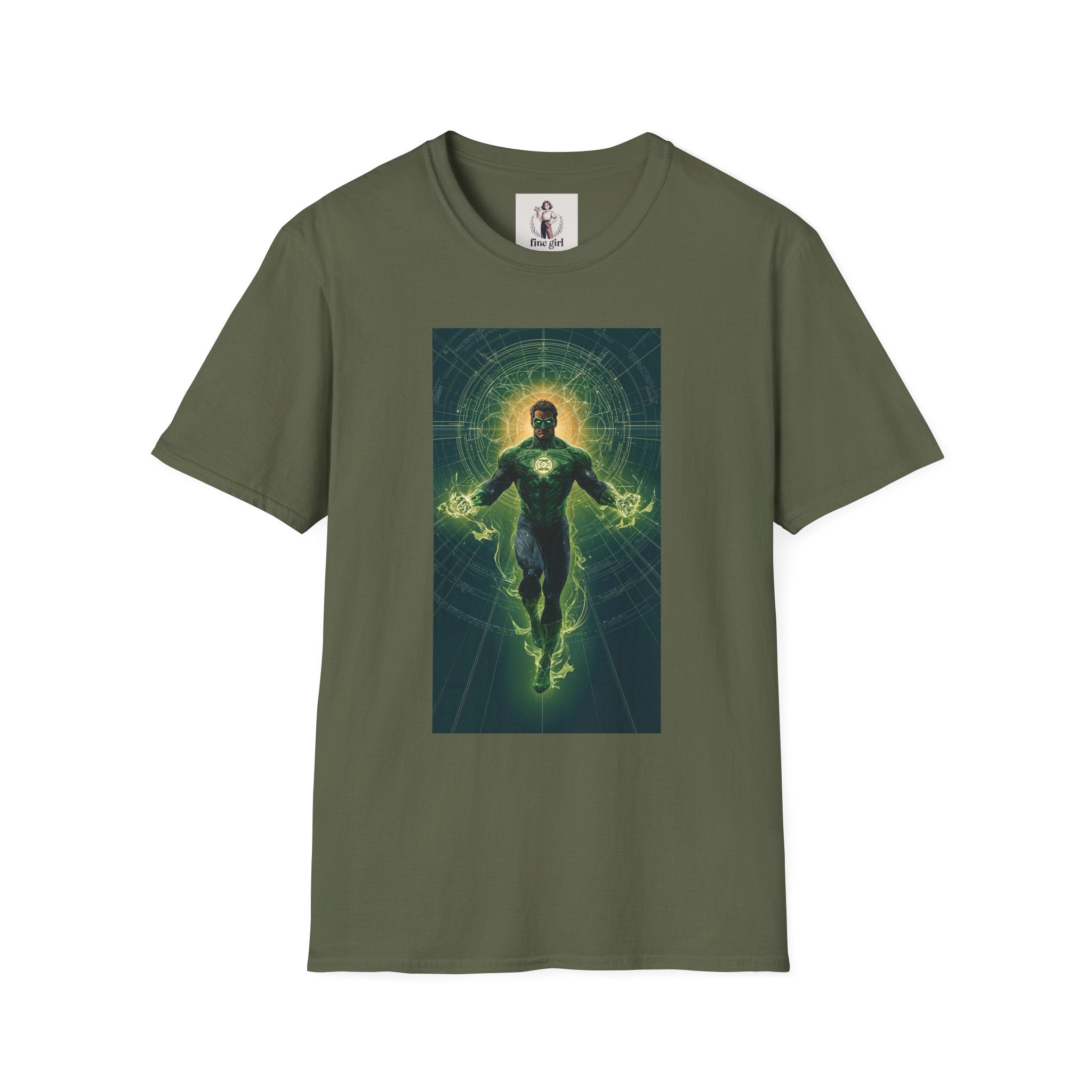 Green Lantern Superhero Marvel Unisex Softstyle T-Shirt, Comic Book Tee, Graphic Novel Shirt, Geeky Clothing, Cosplay Costume Top