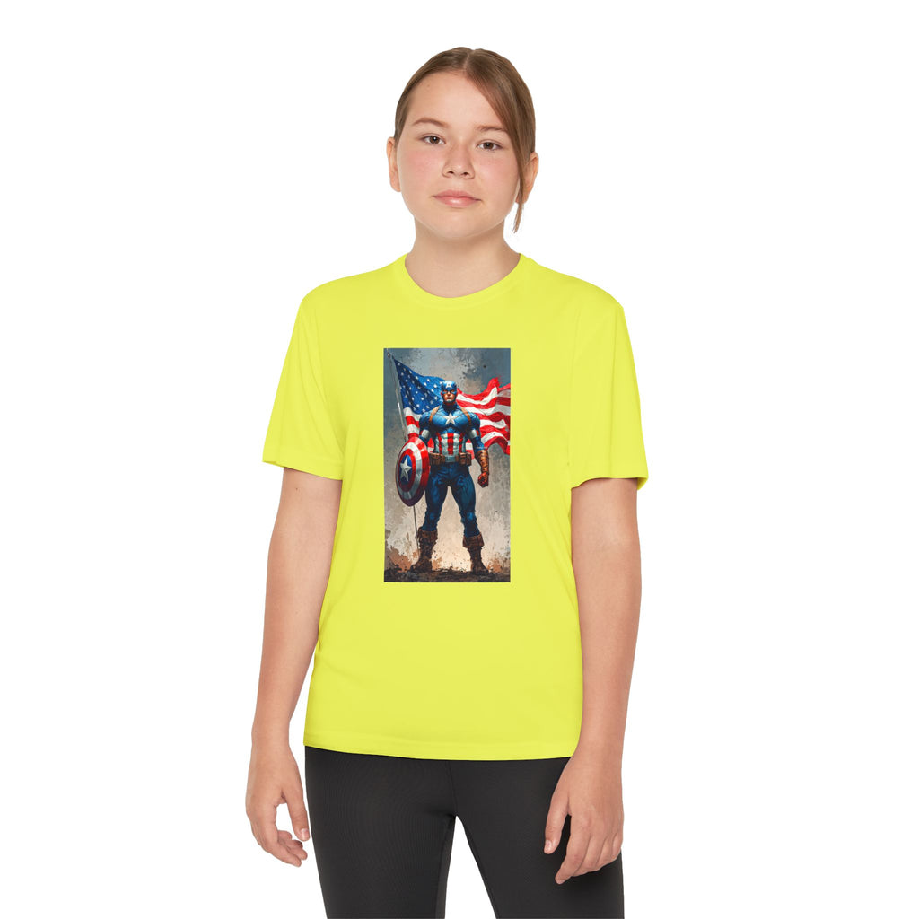 Captain America Superhero Marvel Patriotic, Kids Graphic T-Shirt, Boys Hero Top, Girls Comic Book Clothing, Birthday