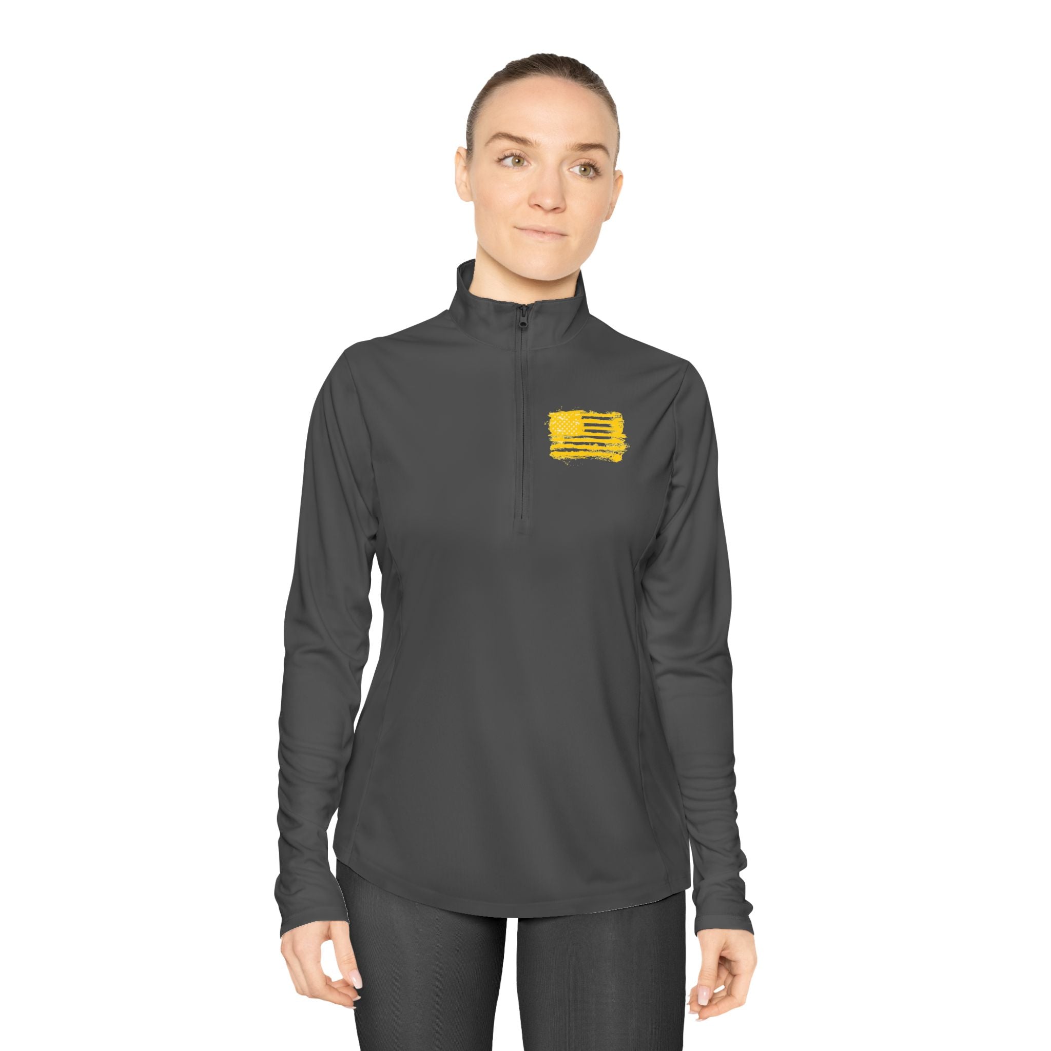 Ladies Quarter-Zip Pullover with Motivational Running Design, Athletic Apparel, Activewear, Sportswear, Fitness Gift, Running Top