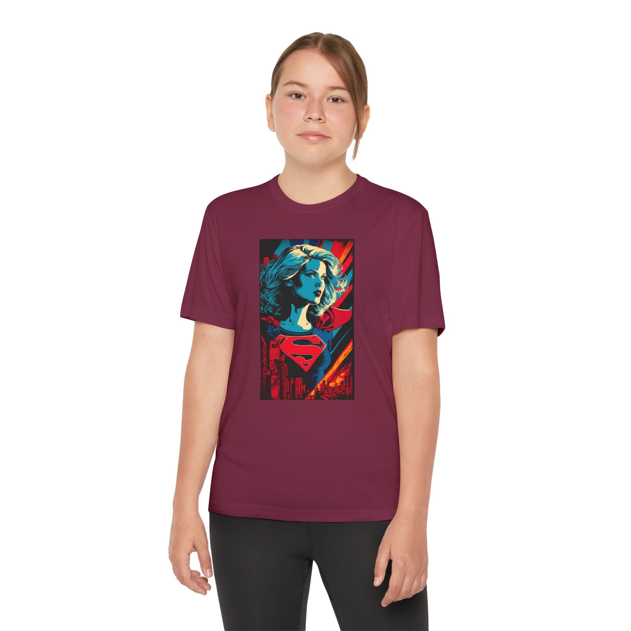 Superhero Youth T-Shirt Sports Graphic Tee, Cool Athletic Shirt for Kids