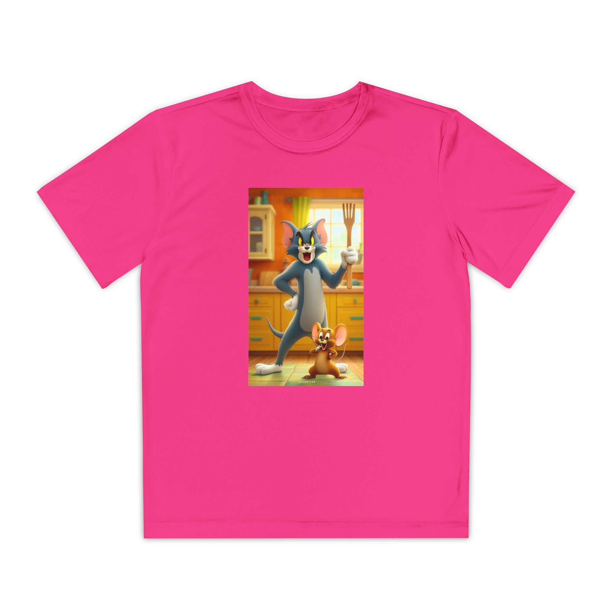 Youth Competitor Tee with Tom And Jerry design, Cartoon Graphic Kid's T-Shirt, Kids Tee, Children's Clothing, Funny Tee for Boys and Girls