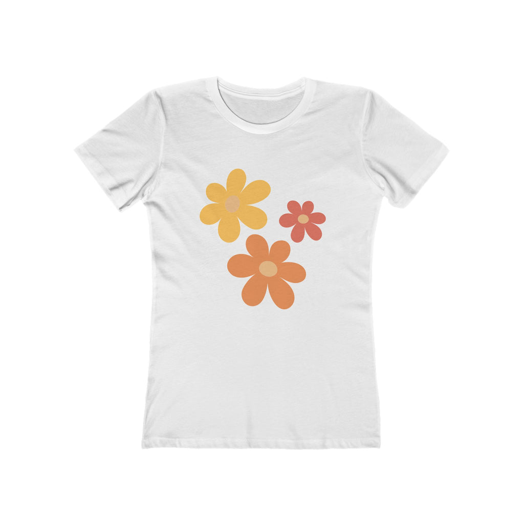 Flower Women's Tshirt, Floral Graphic Tee, Casual Top for Her, Spring Blossom Shirt, Botanical Print Blouse