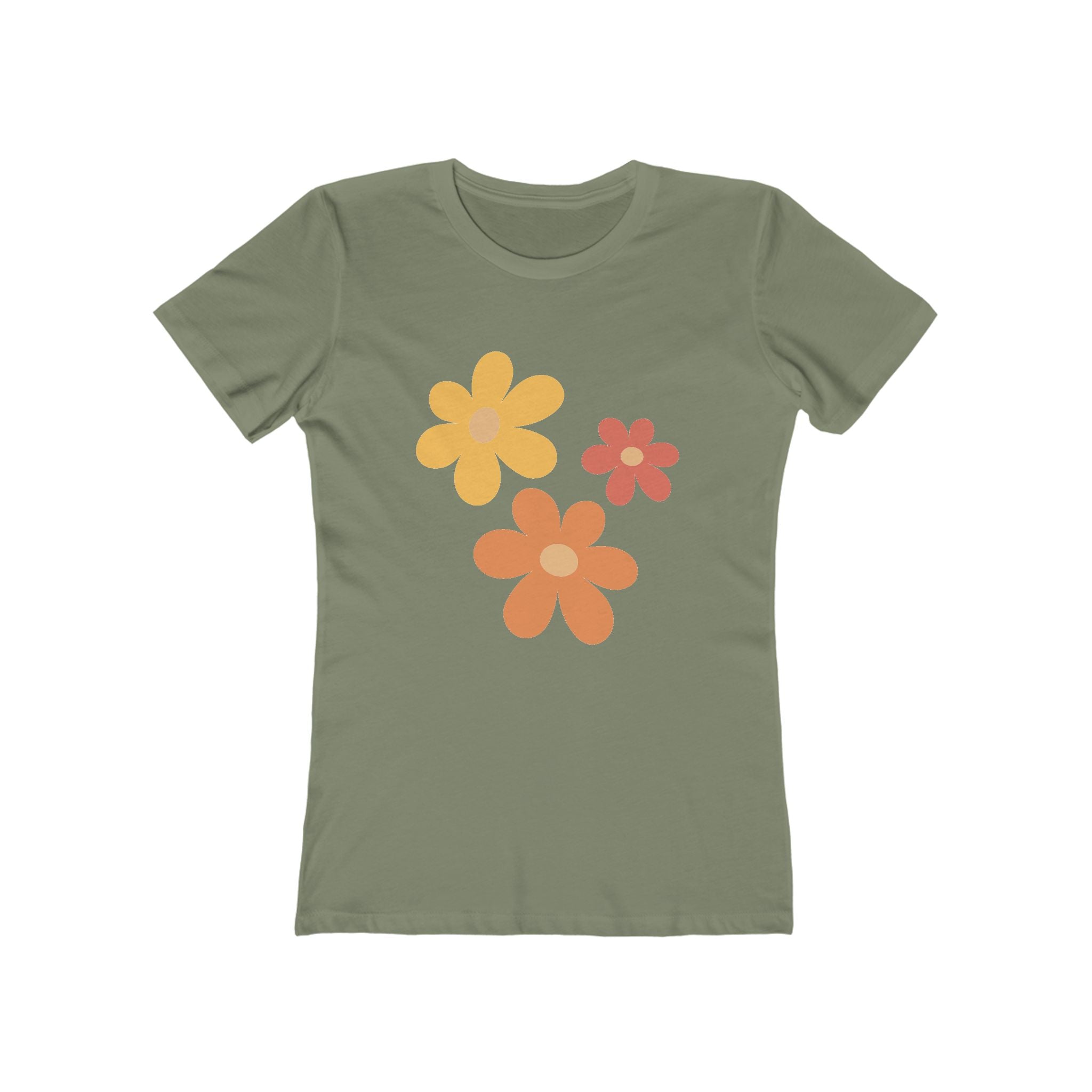 Flower Women's Tshirt, Floral Graphic Tee, Casual Top for Her, Spring Blossom Shirt, Botanical Print Blouse