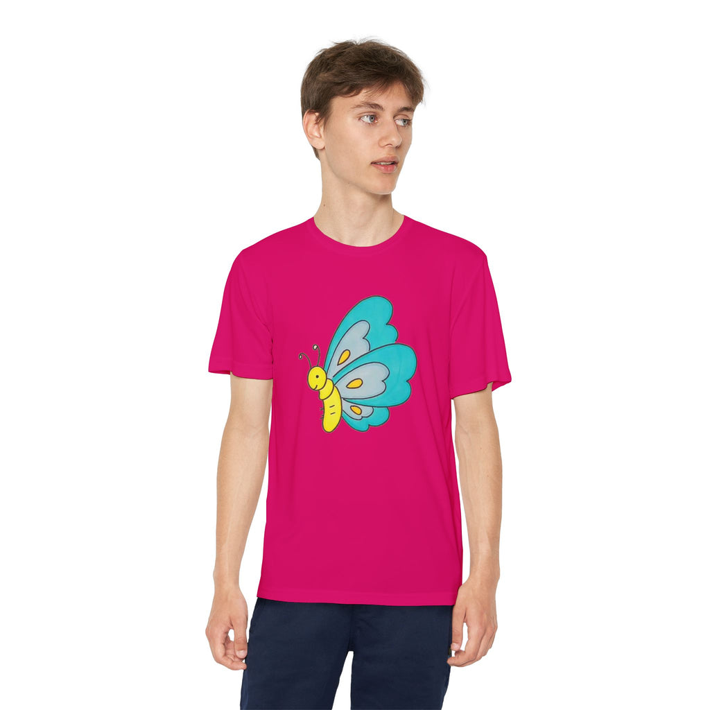 Butterffy Youth T-Shirt Sports Graphic Tee, Cool Athletic Shirt for Kids, Perfect for Sports Events, Team Spirit