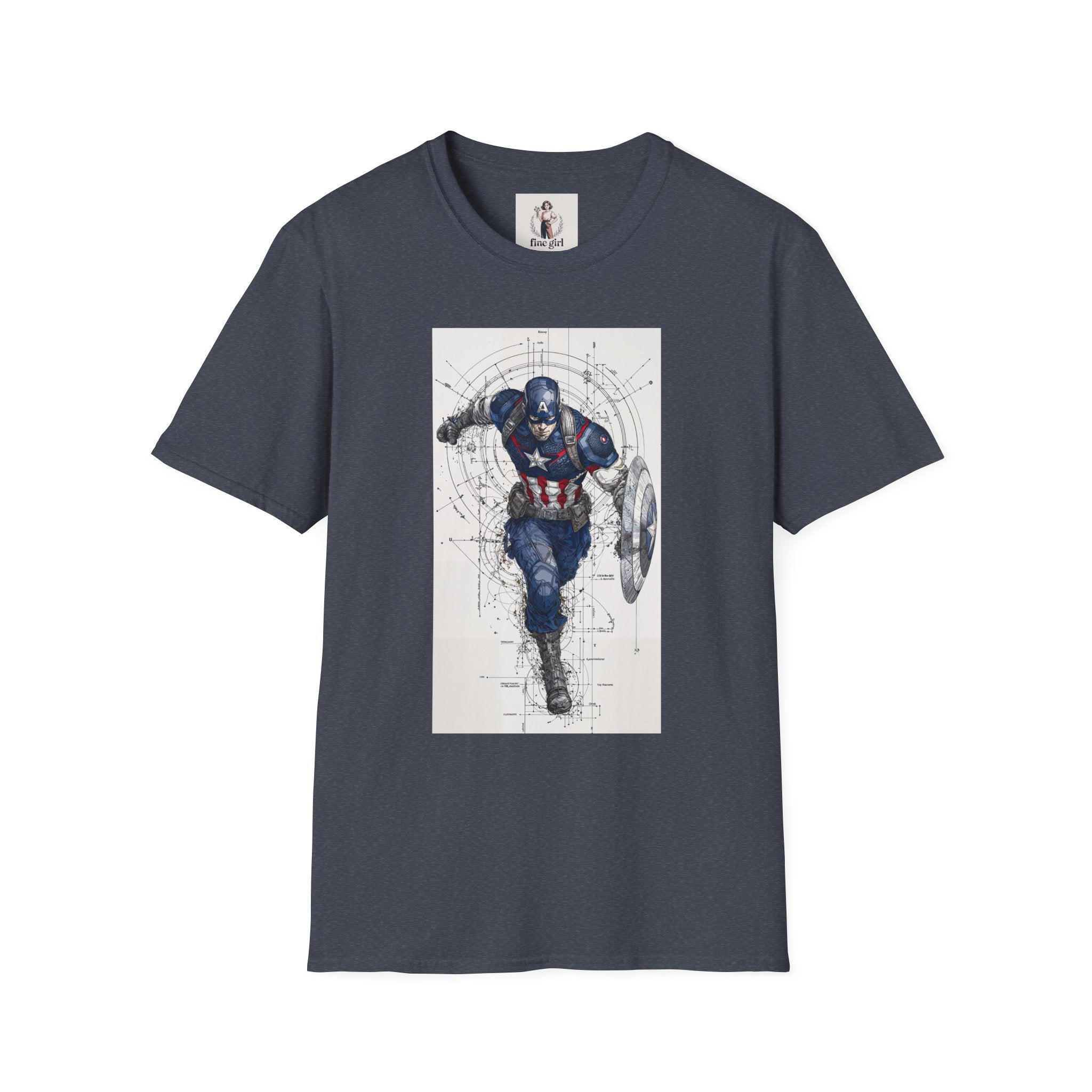 Captain America Superhero Marvel Unisex Softstyle T-Shirt, Comic Book Tee, Geeky Clothing, Cosplay Costume Top