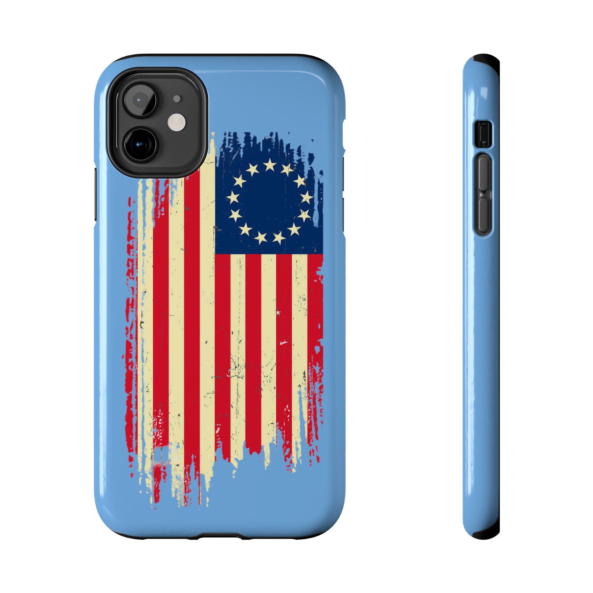 Patriotic Phone Cases with Vintage Flag Design, Tough Case for Independence Day, Memorial Day, 4th of July, Gift for Veterans, USA Pride