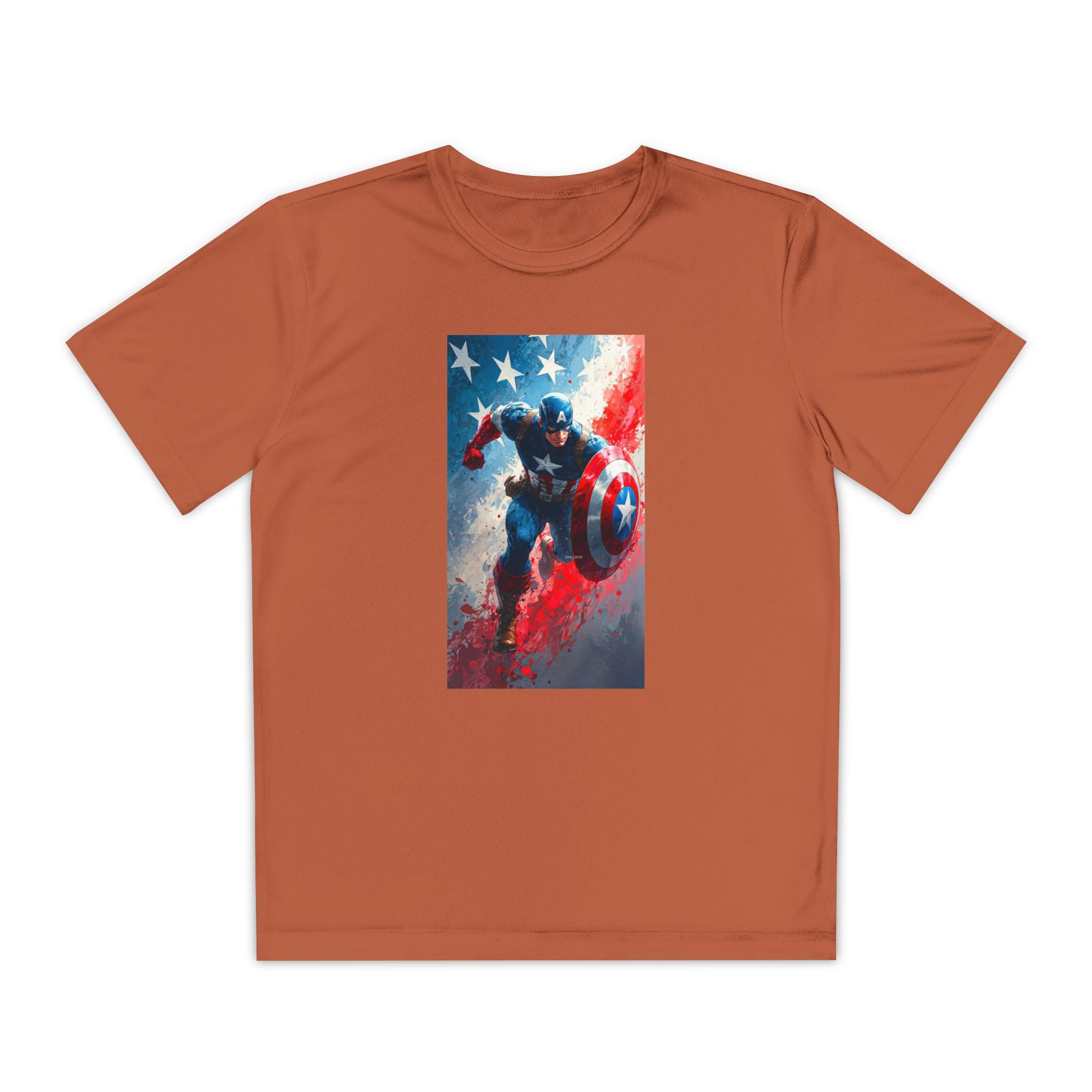 Captain America Superhero Marvel Patriotic, Kids Graphic T-Shirt, Boys Hero Top, Girls Comic Book Clothing, Birthday