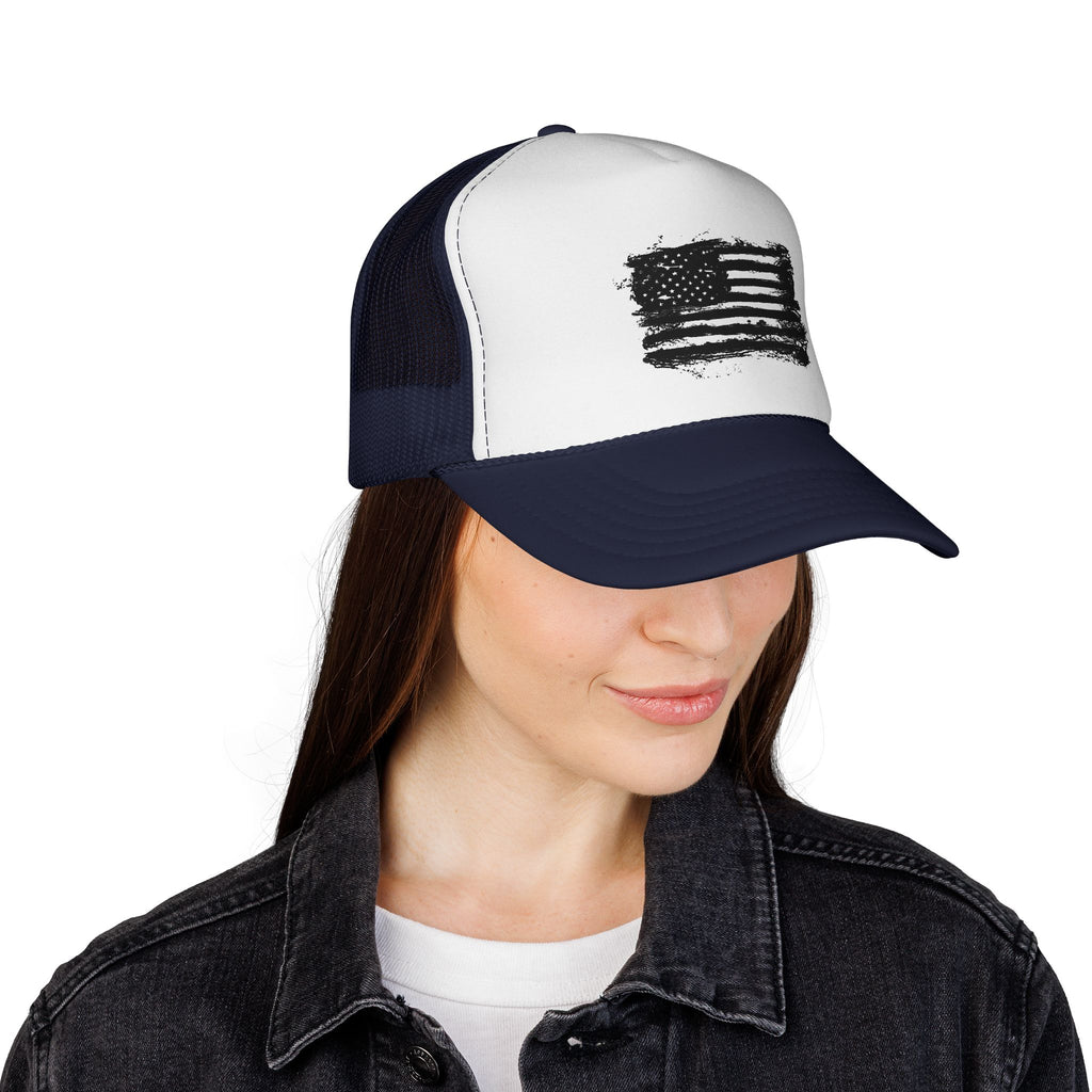 Patriotic Trucker Cap with American Flag Design, USA Hat, Summer Fashion, Outdoors Gear, Gift for Veterans, BBQ, 4th of July
